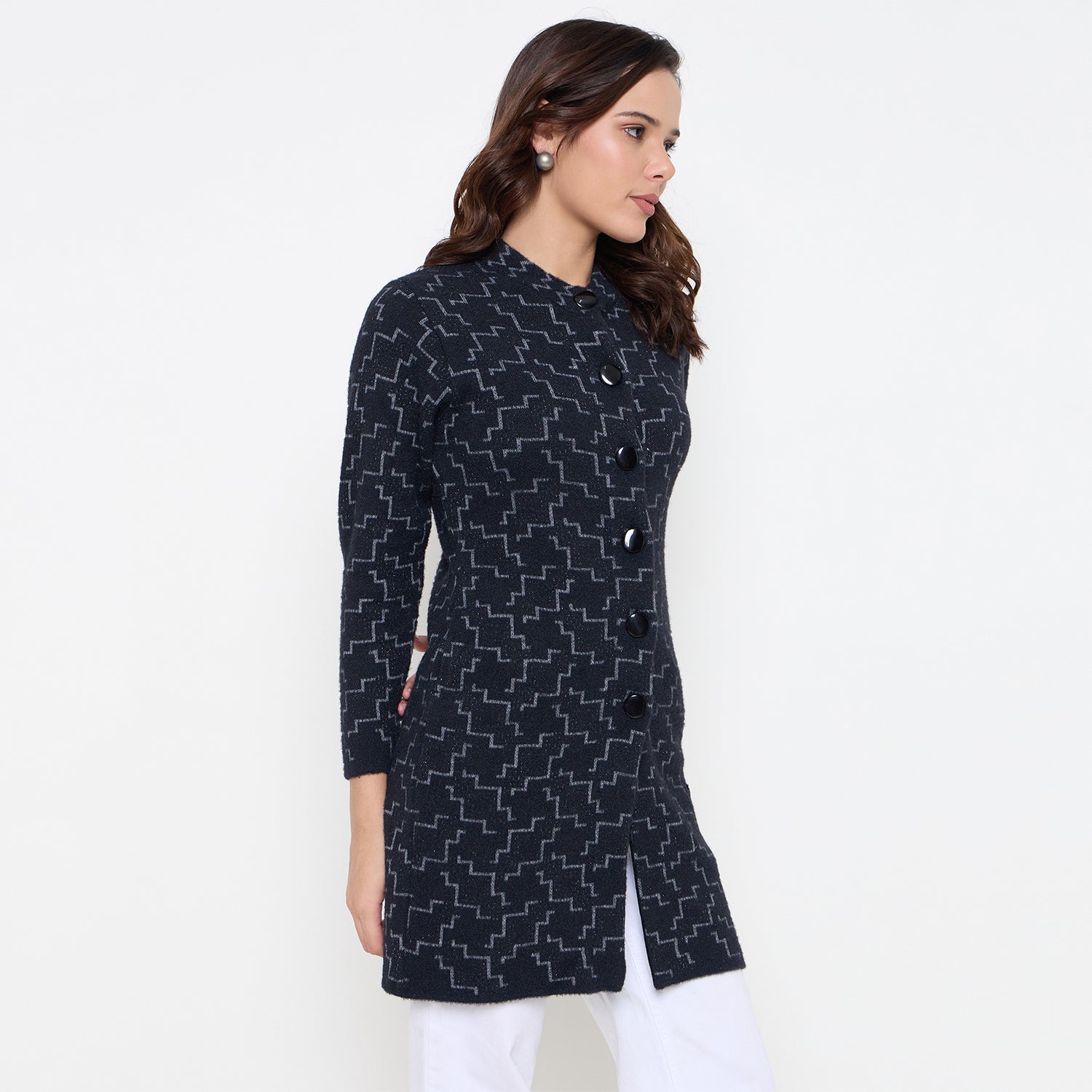 Duke Urban Women Full Sleeve Long Coat Type Sweater (SDS1312)