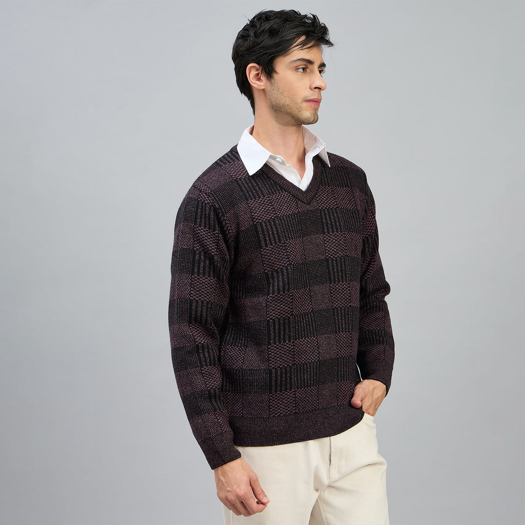Duke Men Full Sleeve V Neck Regular Sweater (SDS2308)
