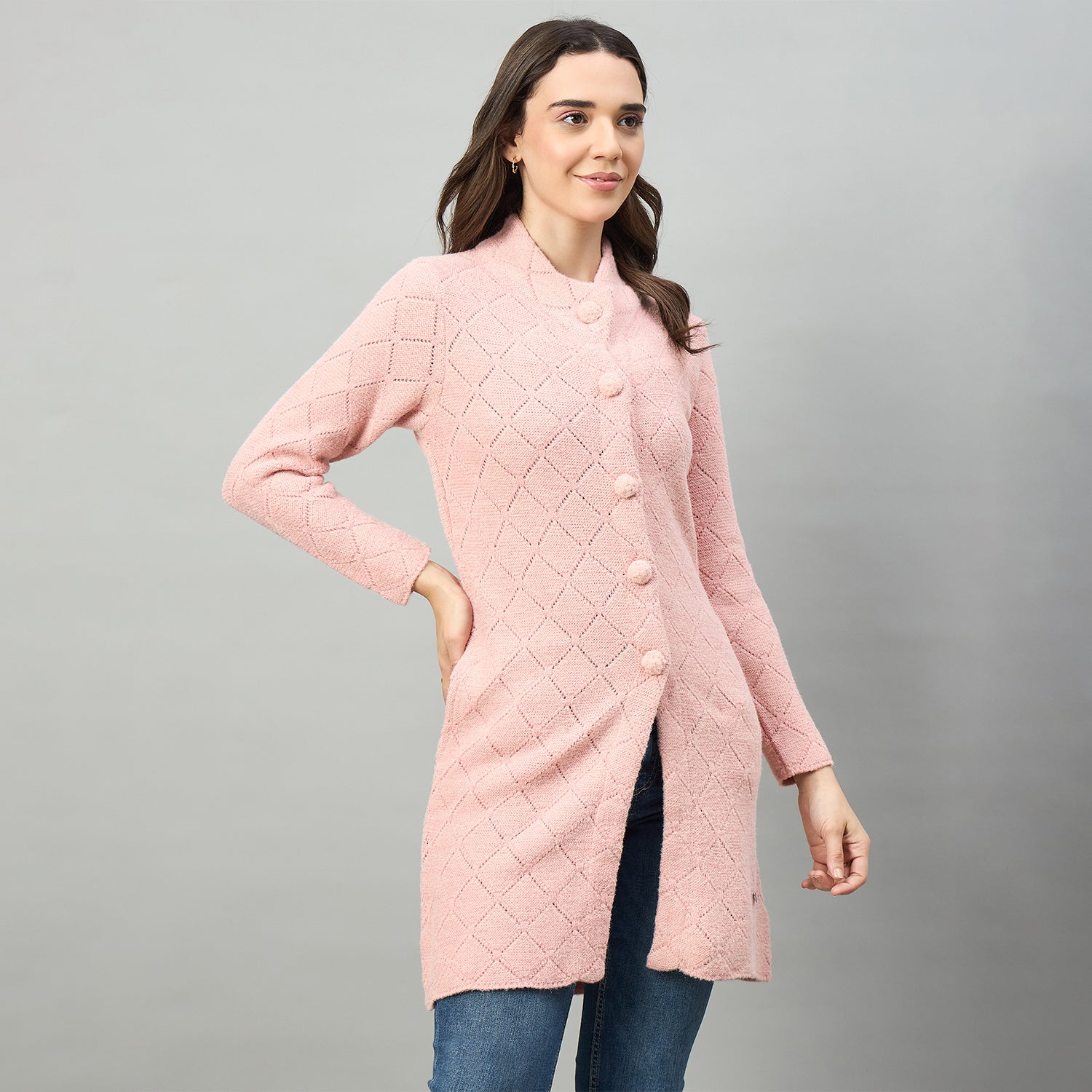 Duke Urban Women Collared Full Sleeve Regular Sweater (SDS1462)