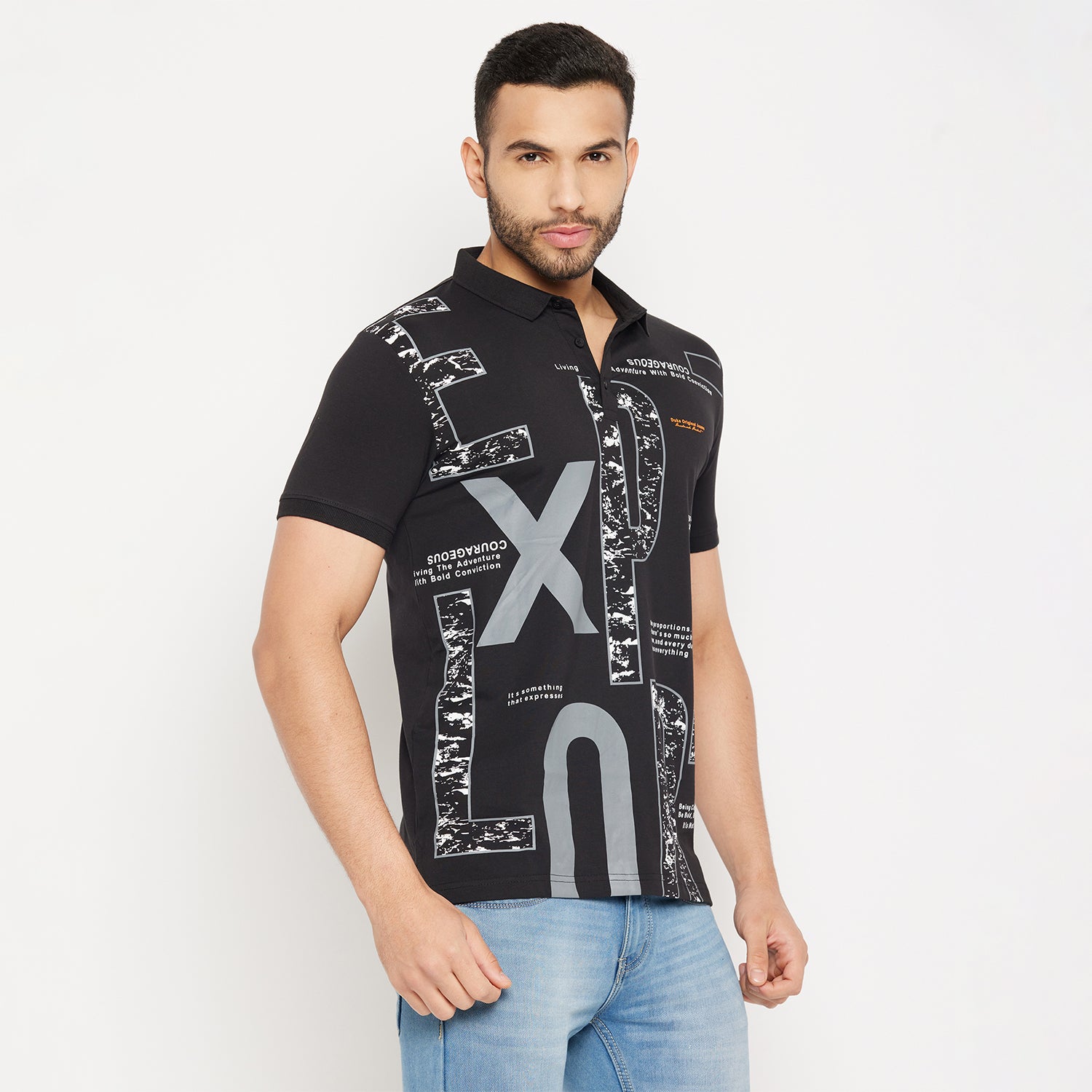 Duke Stardust Men Half Sleeve Polo Neck Cotton T-shirt (4388)