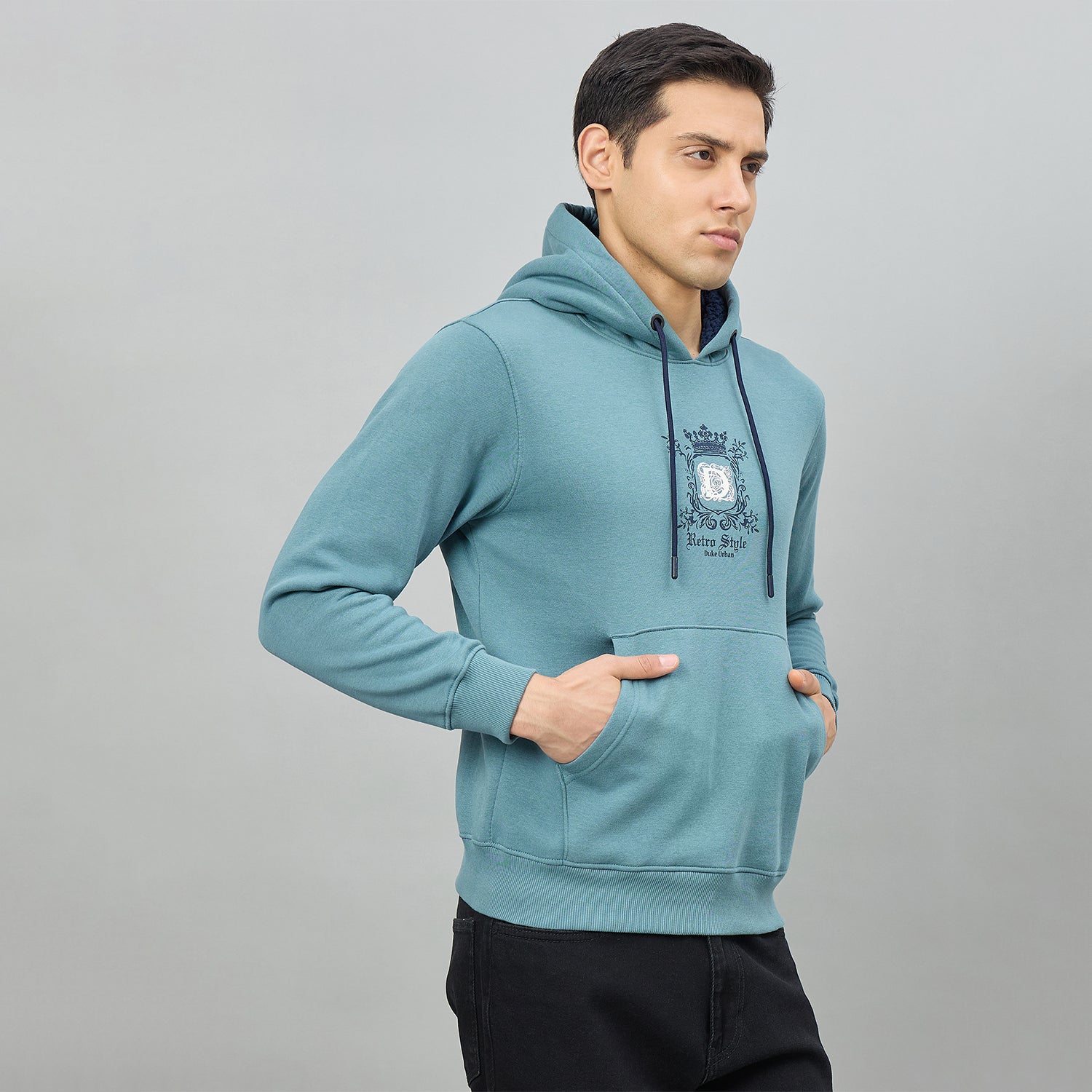 Duke Men Full Sleeve Hooded Regular Sweatshirt (LF6481)