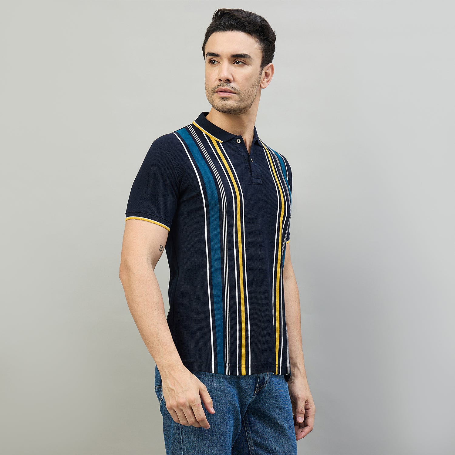 Duke Urban Men Half Sleeve Cotton Smart Fit Casual T-shirt (LF7966)