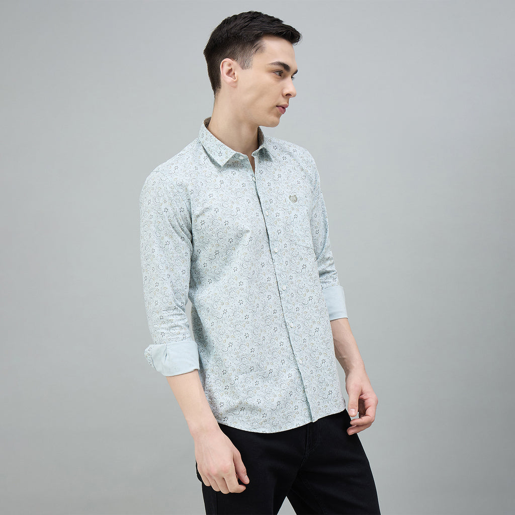 Duke Urban Men Printed Full Sleeve Spread Collar Slim Shirt (SDO6PRII)