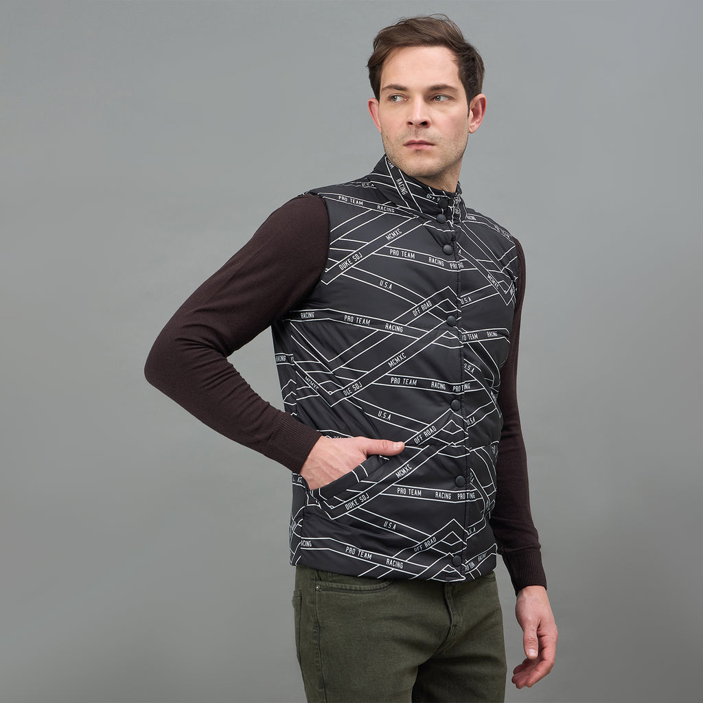Duke Urban Men Sleeveless High Neck Reversible Jacket (SDZ3057N)