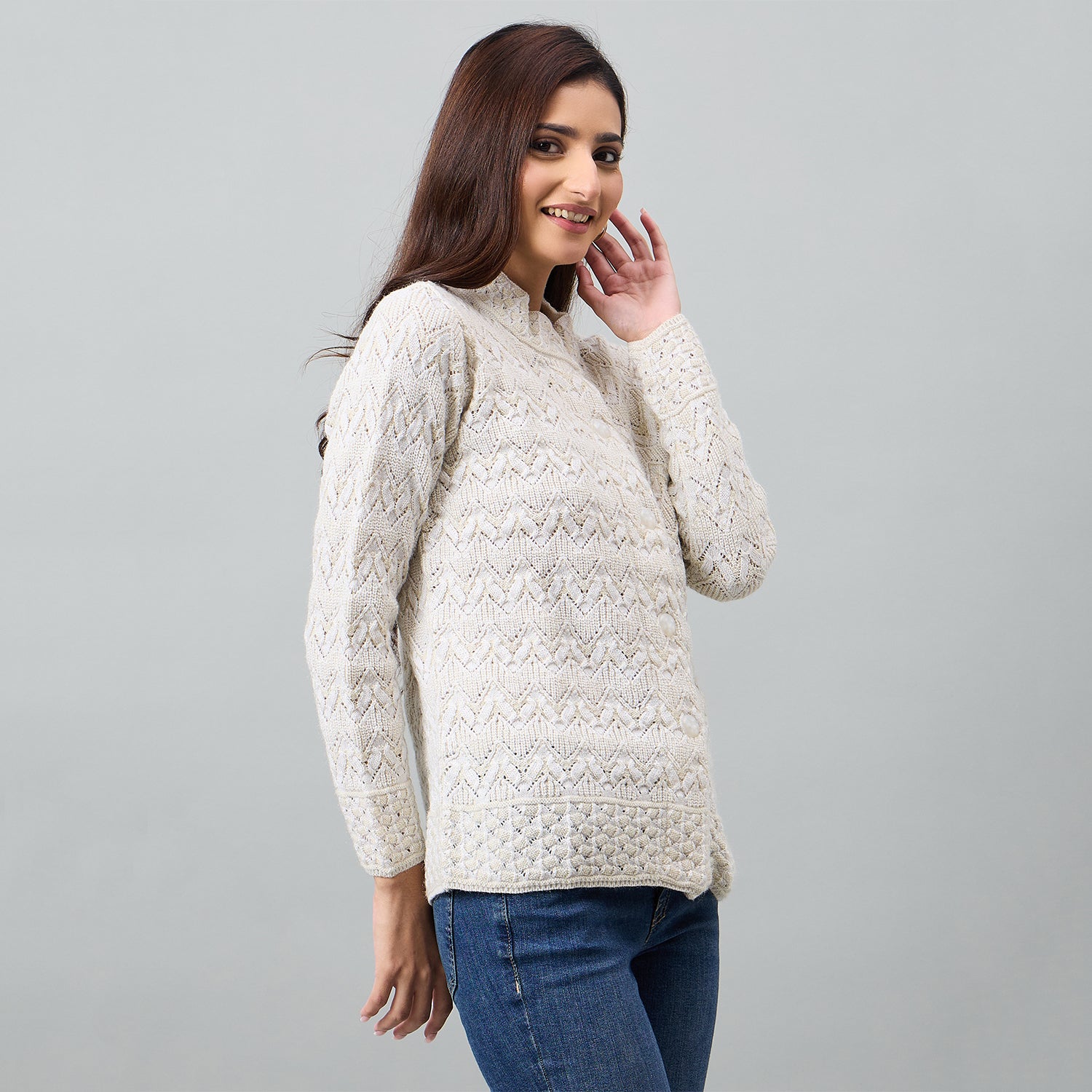 Duke Urban Women Full Sleeve Front Open Regular Cardigan (SDS1367R)