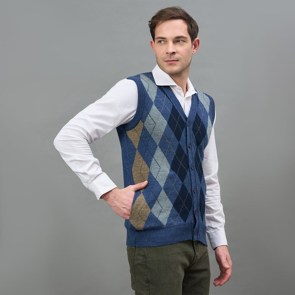 Duke Urban Men Sleeveless V-neck Cardigan (SDS2166)