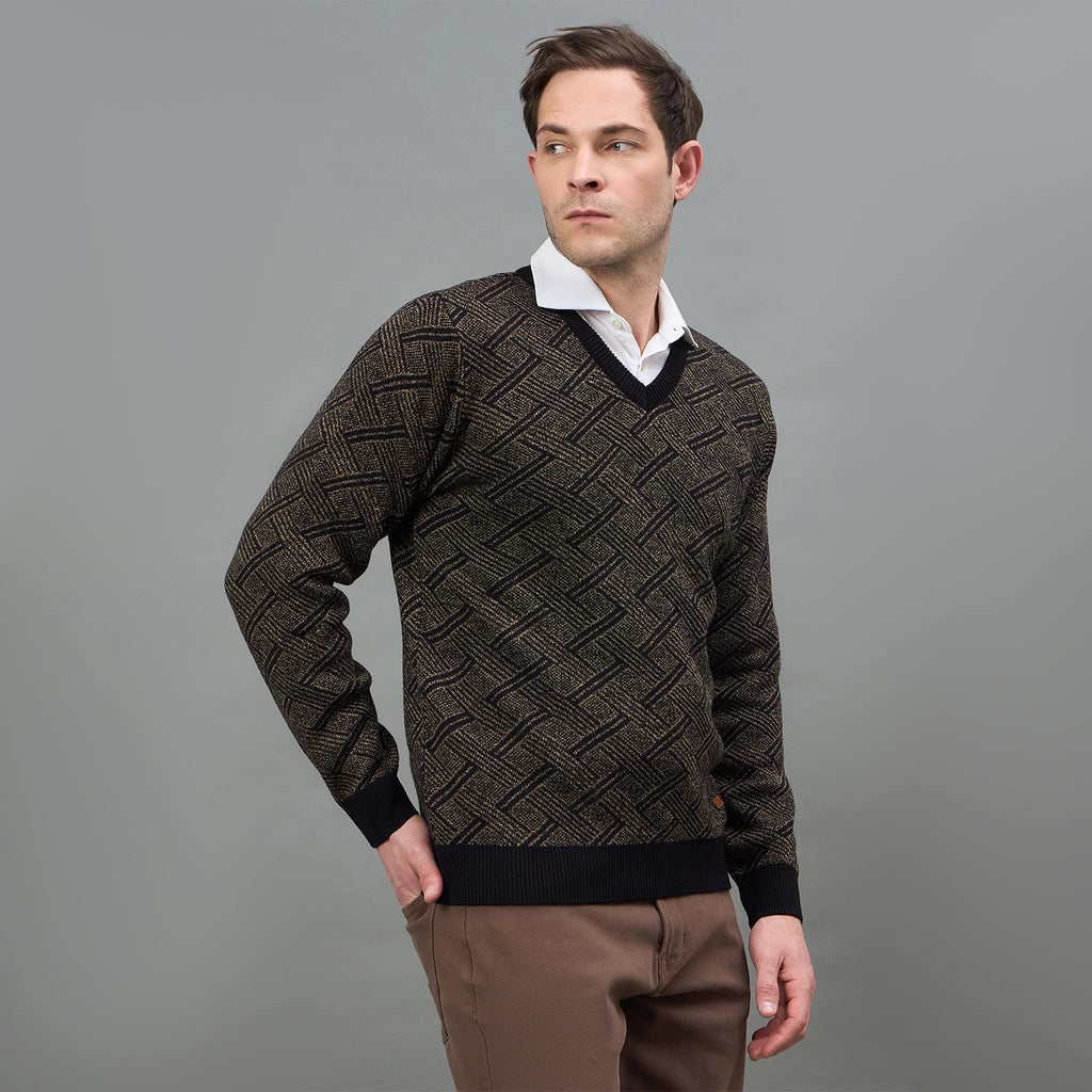 Duke Urban Men Full Sleeve V Neck Regular Sweater (SDS2134)