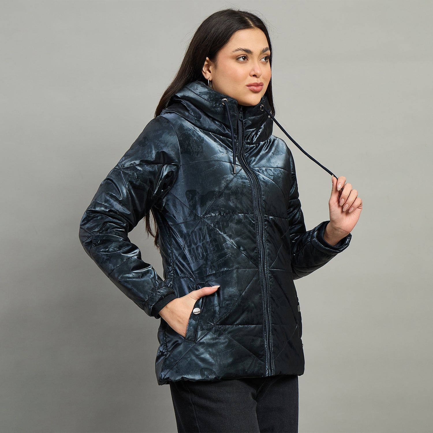Duke Urban Women Short Style Hooded Bomber Jacket (SDZ4169)