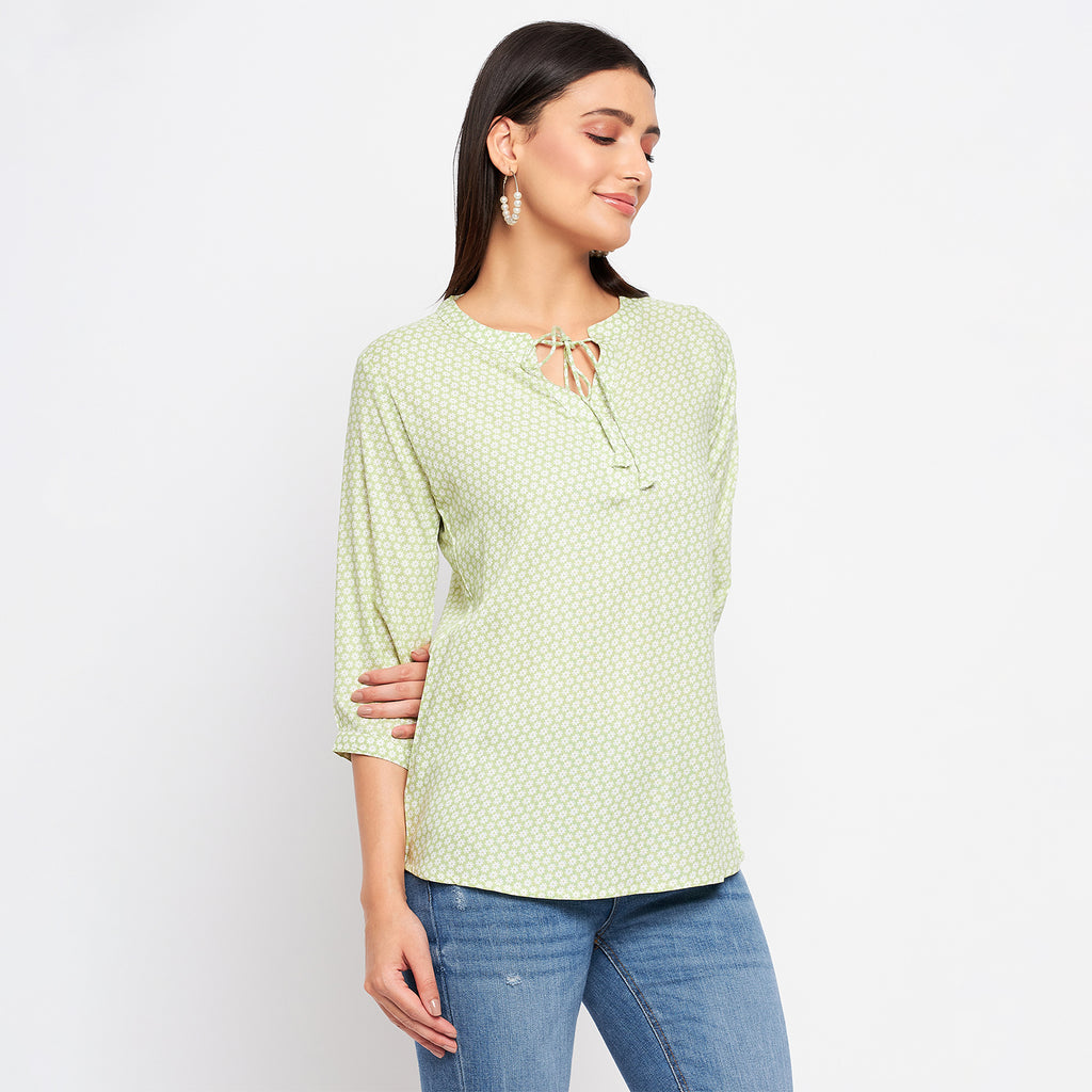 Duke Stardust Women V-Neck 3/4th Sleeve Printed Top (SDX3273)