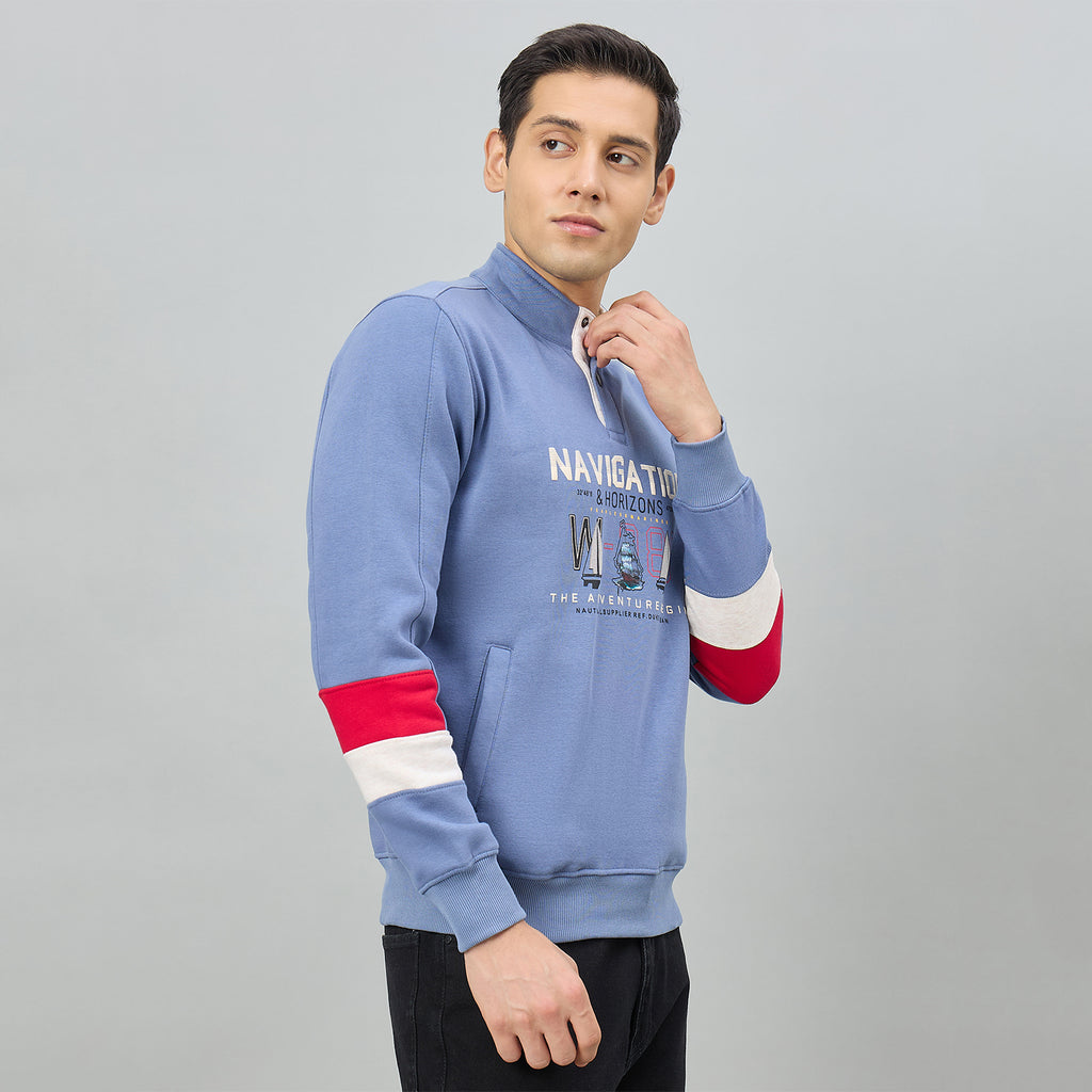 Duke Men Full Sleeve Half Zip Regular Sweatshirt (LF6494)