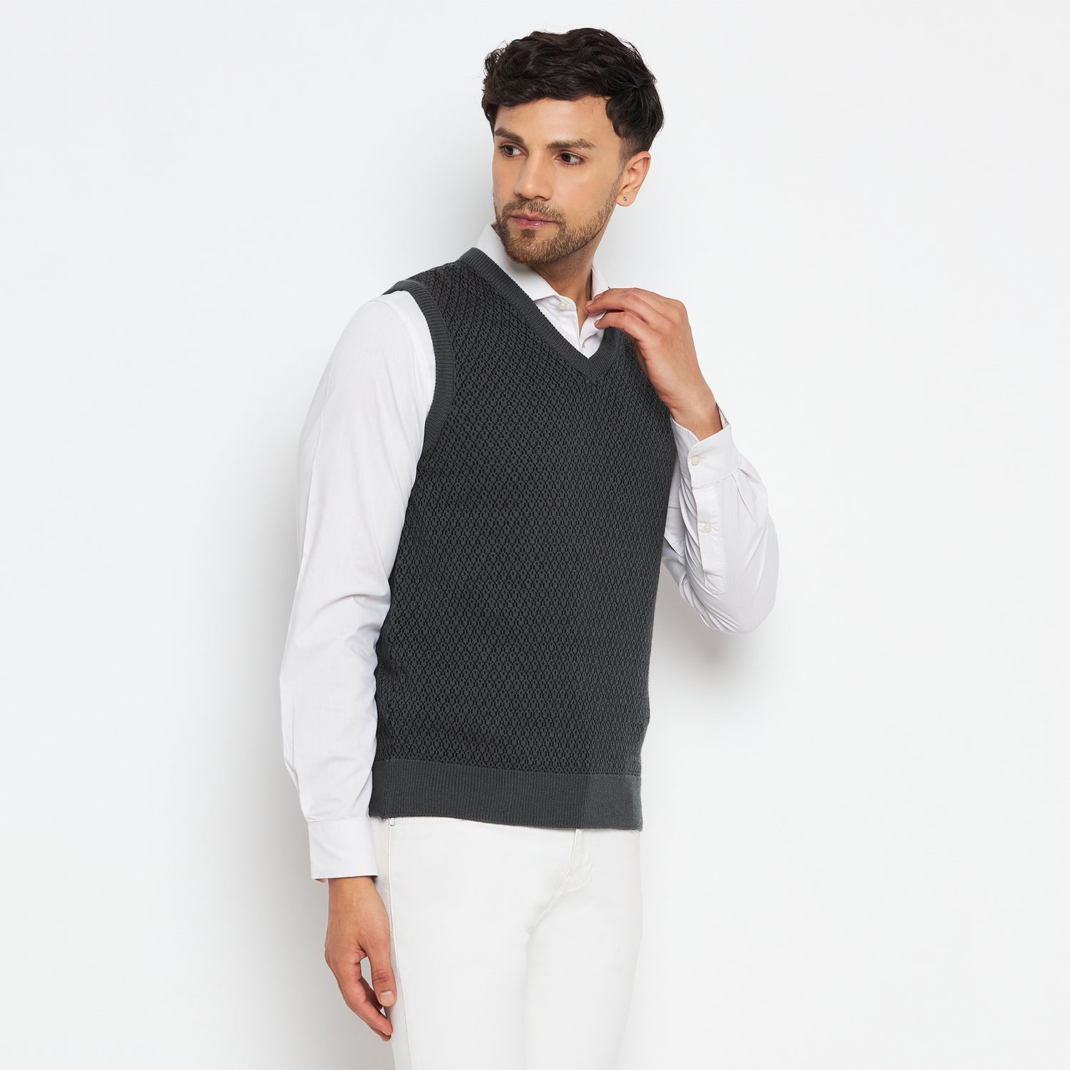 Duke Urban Men Sleeveless V Neck Sweater (SDS2033)