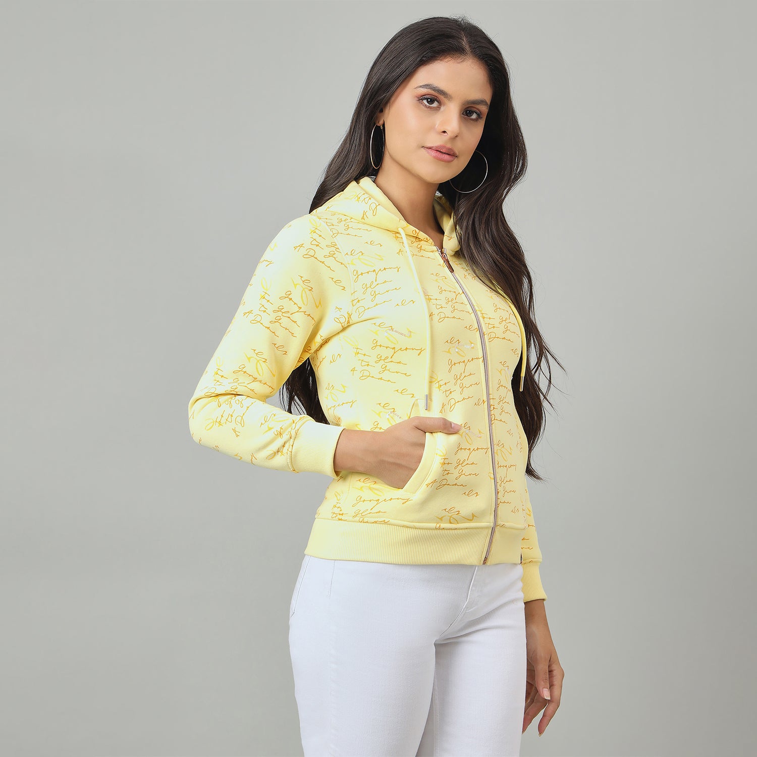 Duke Urban Women Smart fit Hooded Full Zip Sweatshirt (LFX966)