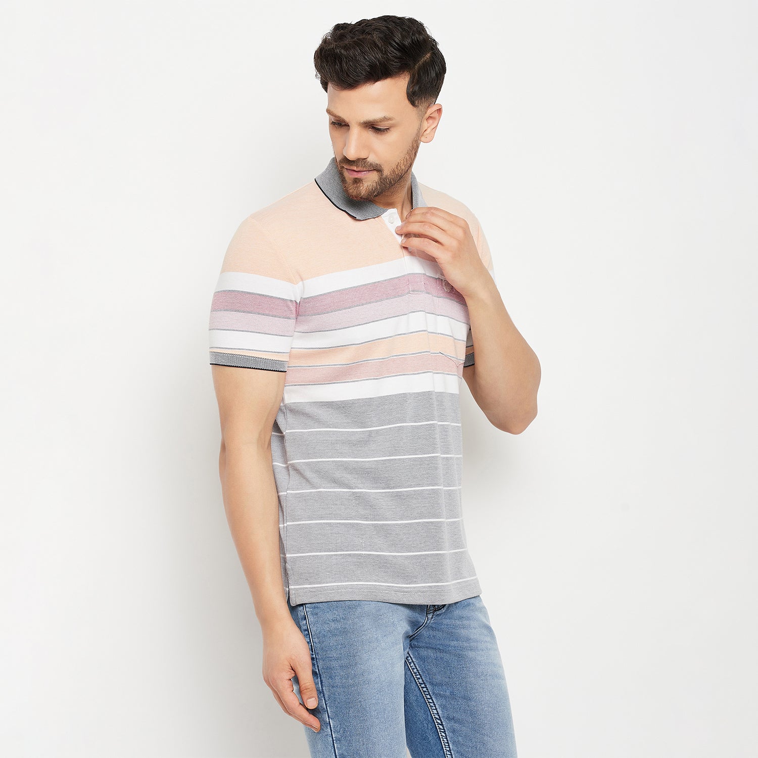 Duke Stardust Men Half Sleeve Polo Neck Cotton T-shirt (LF7017)