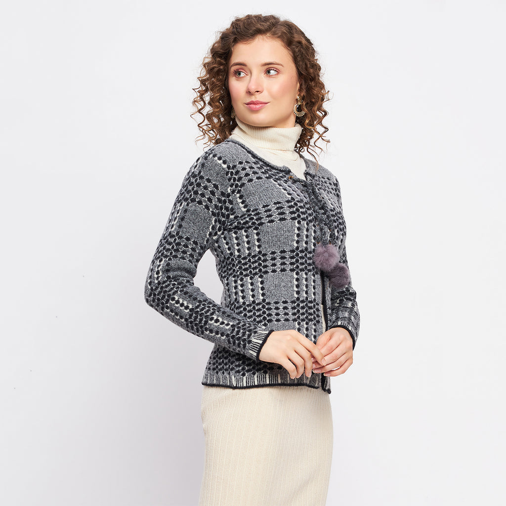 Duke Urban Women Full Sleeve Self Design Cardigan (SDS1047)