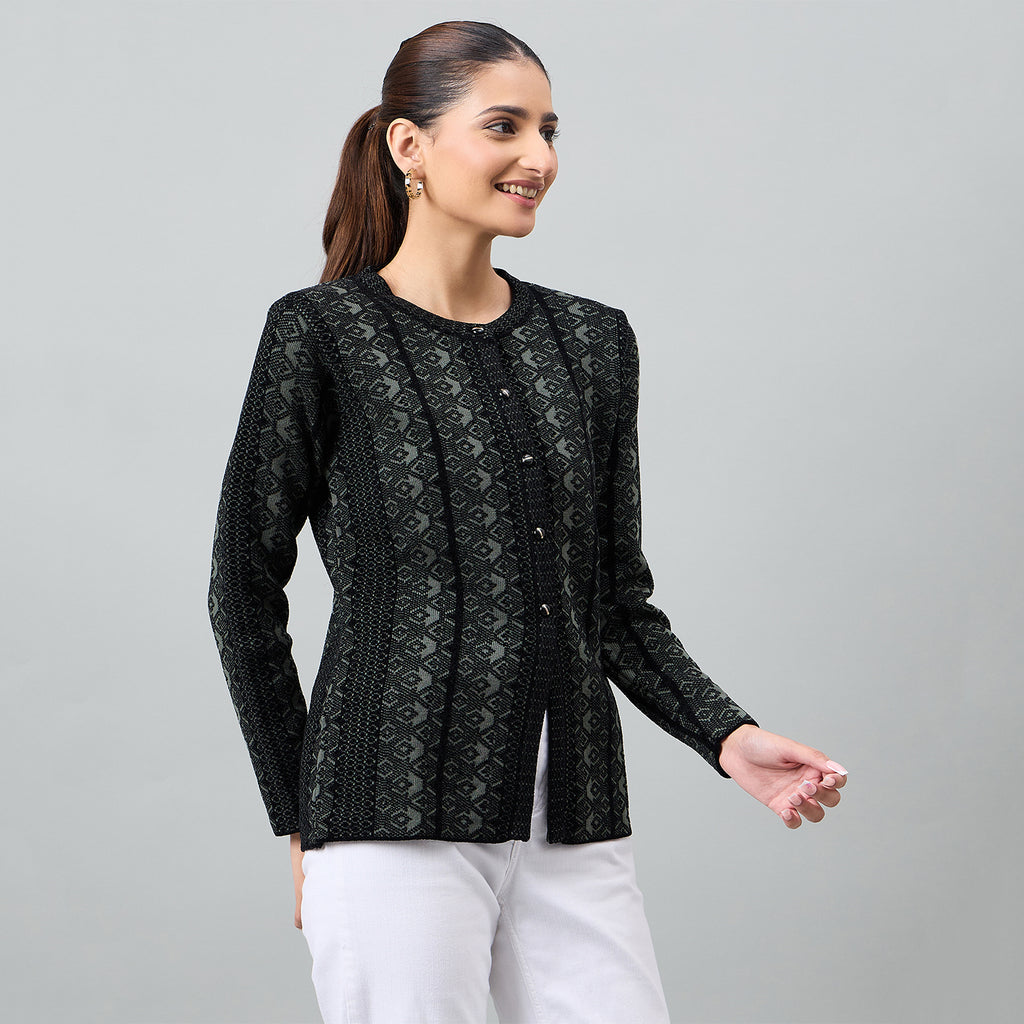 Duke Urban Women Full Sleeve Front Open Regular Cardigan (SDS1364)