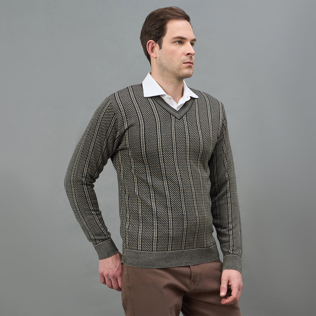 Duke Urban Men Full Sleeve V Neck Regular Sweater (SDS2411)