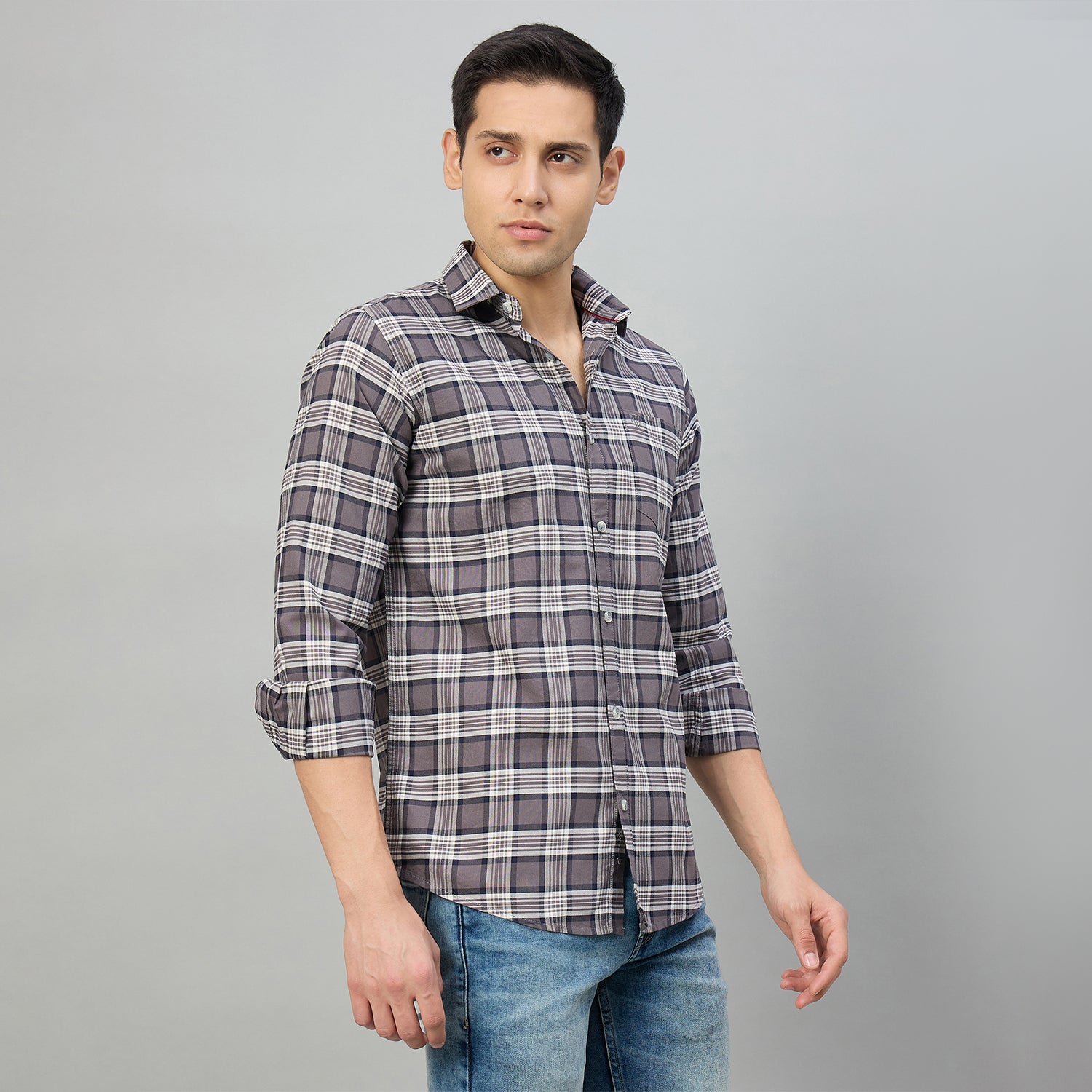Duke Men Slim Fit Full Sleeve Oxford Cotton Shirt (SDO5CKCZ)