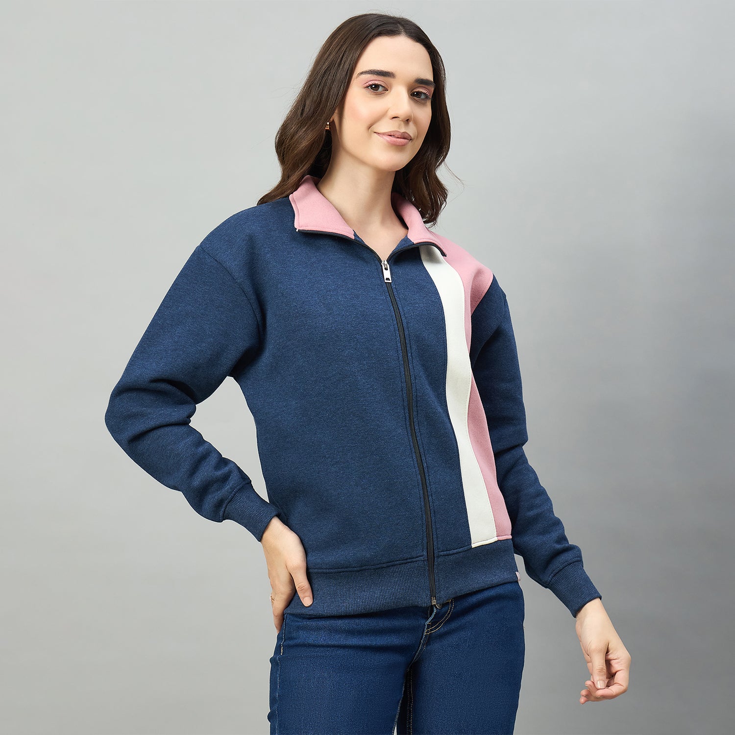 Duke Urban Women Full Sleeve Collared Sweatshirt (LFX5006S)