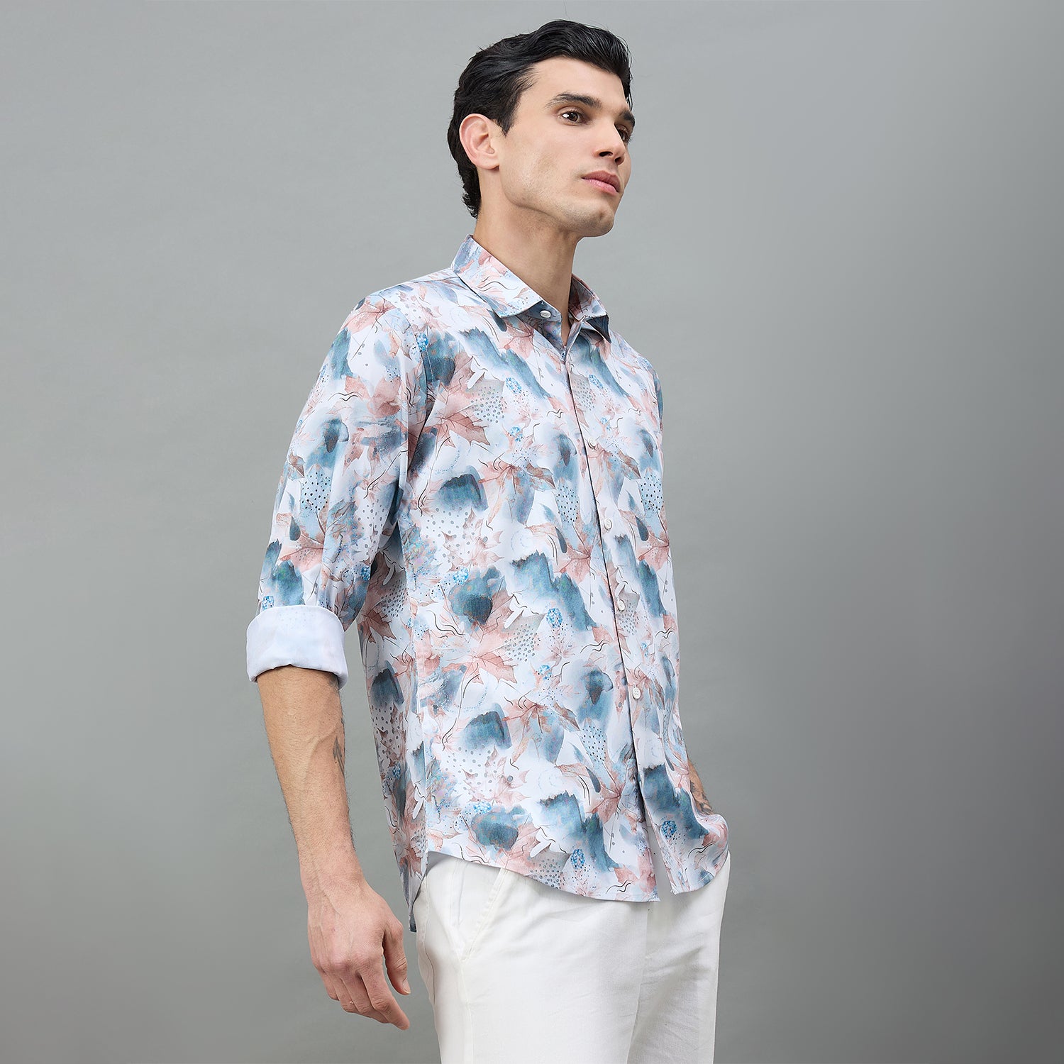 Duke Urban Men Floral Print Full Sleeve Regular Shirt (SDO9PRH)