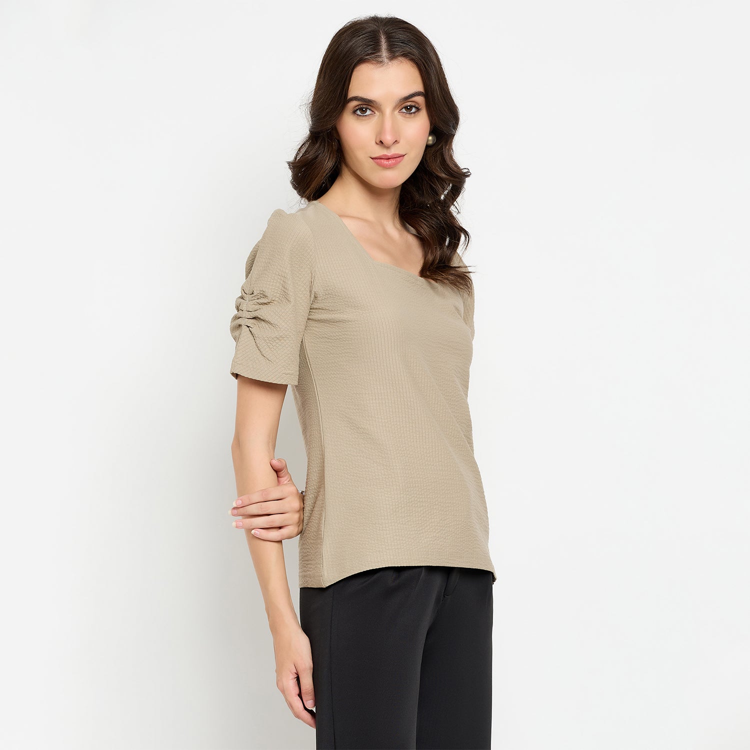 トップス SQUARE NECK LADY LIKE PLEATS TOP セール】SQUARE NECK LADY LIKE PLEATS TOP（その他トップス）｜Ameri
