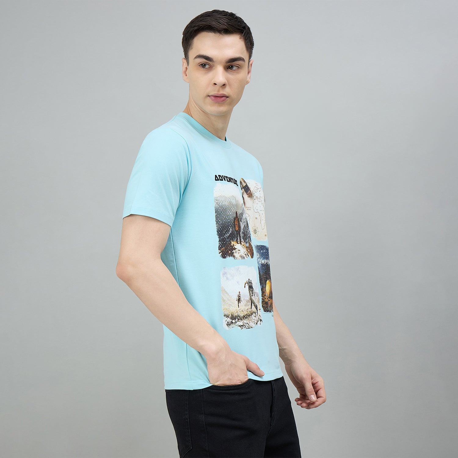 Duke Urban Men Graphic Print Half Sleeve Round Neck Casual Tshirt (LF7507)