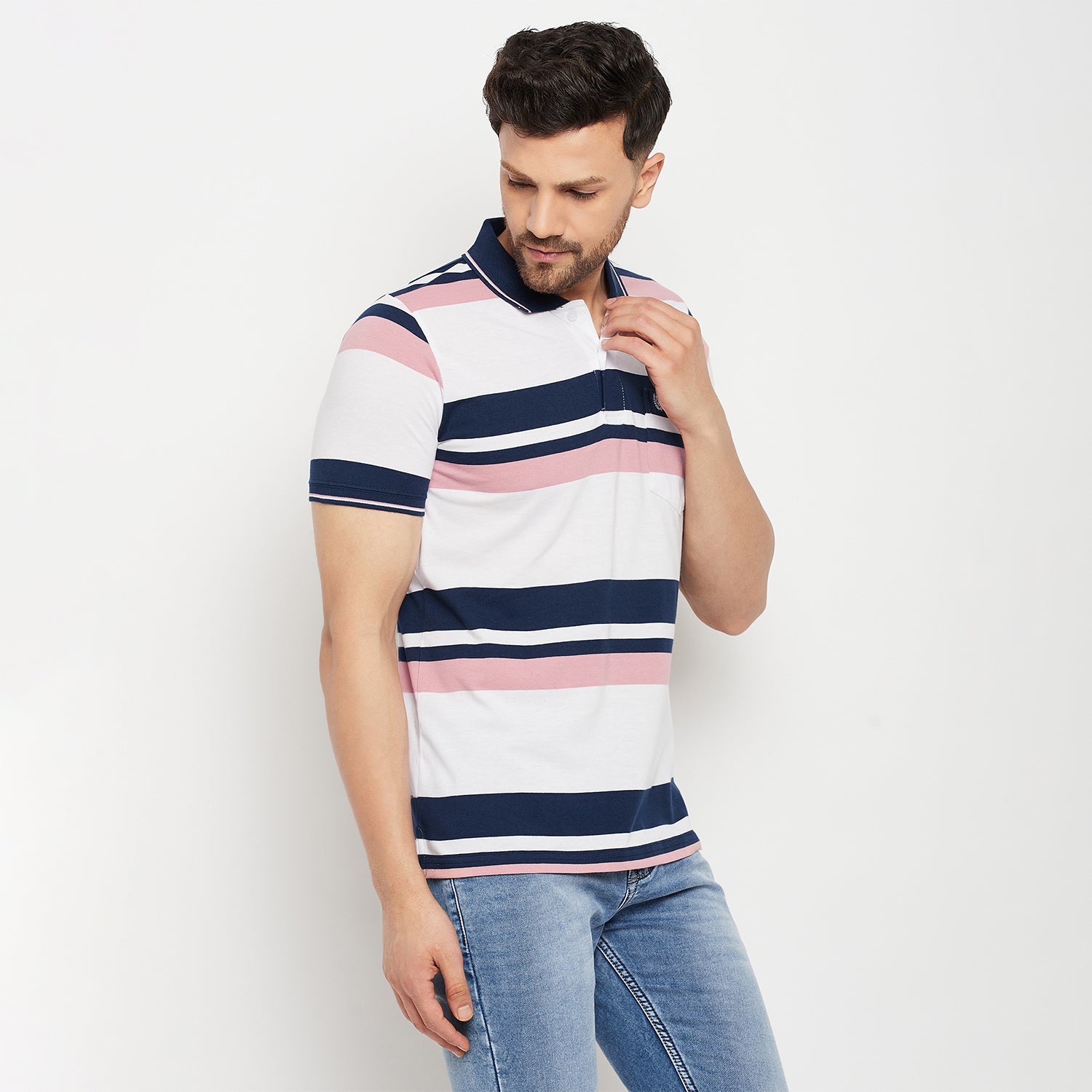 Duke Stardust Men Half Sleeve Polo Neck Cotton T-shirt (LF5845)