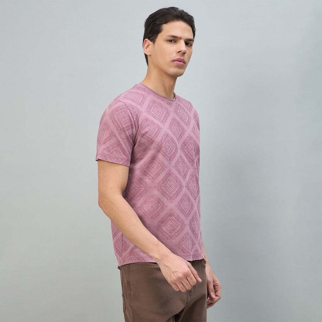 Duke Urban Men Geometric Print Half Sleeve Round Neck Casual Tshirt (LF7578)