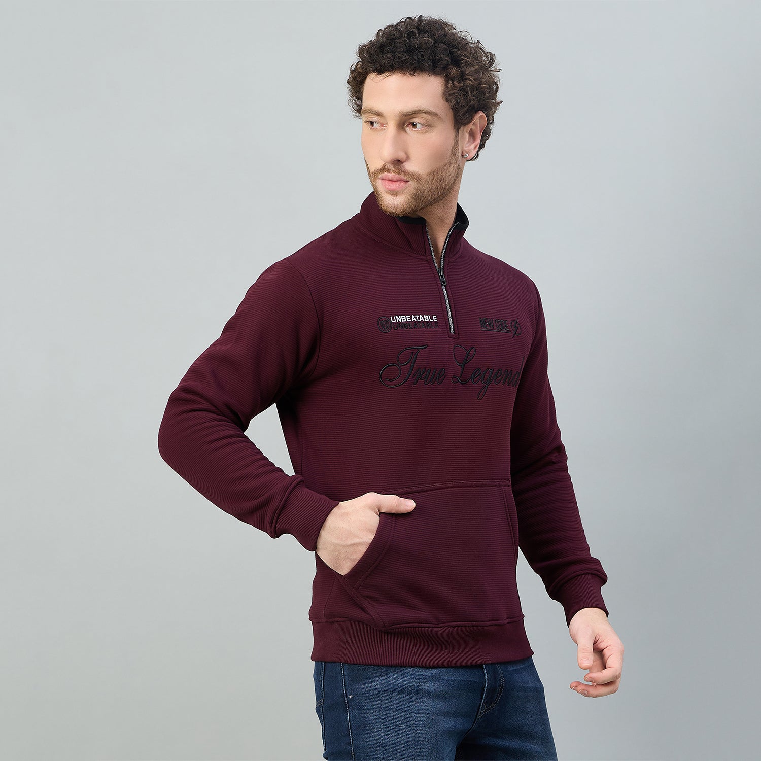 Duke Urban Men Half Zip Regular Sweathirt (LF6424)