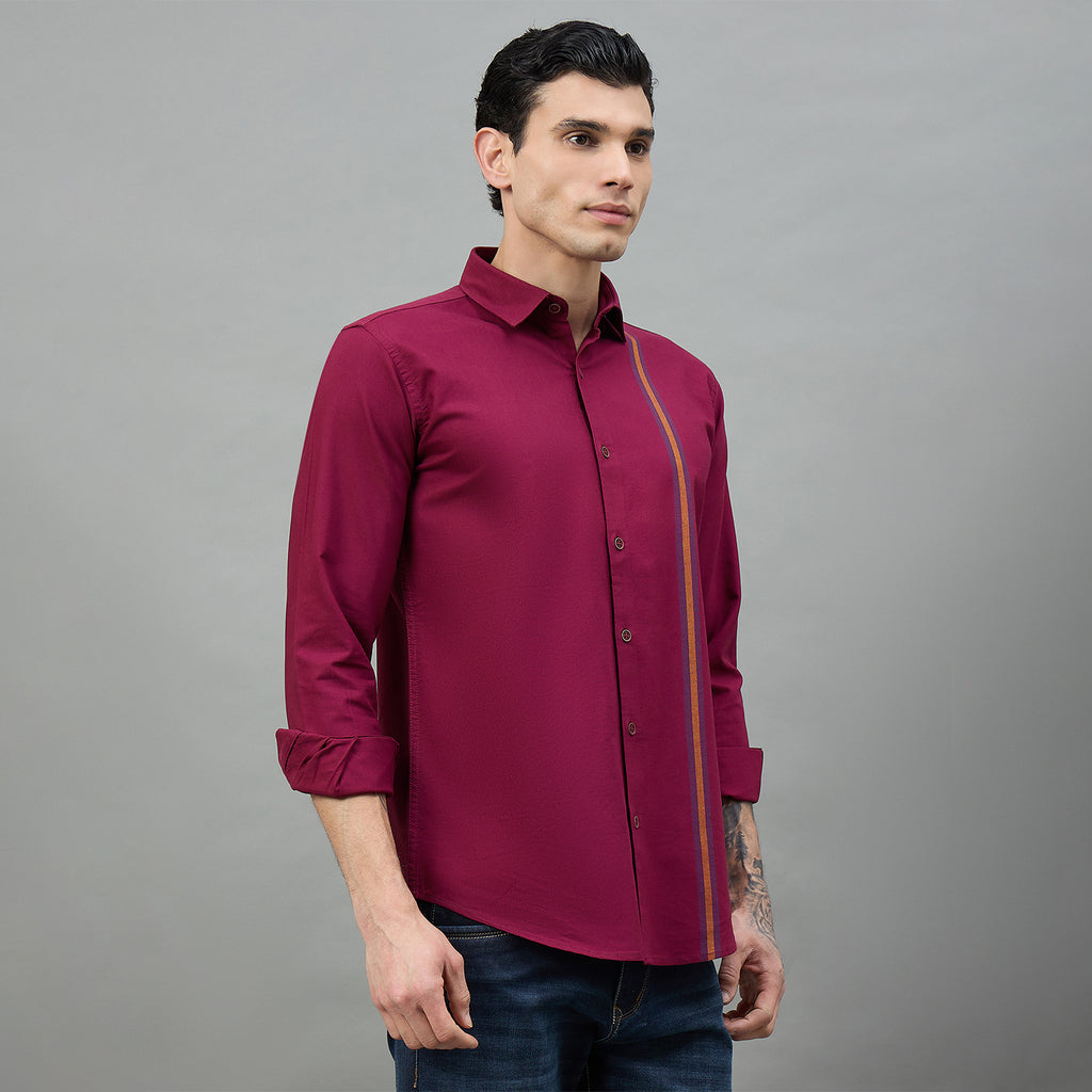 Duke Men Solid Full Sleeve Spread Collar Slim Shirt (SDO5STN)