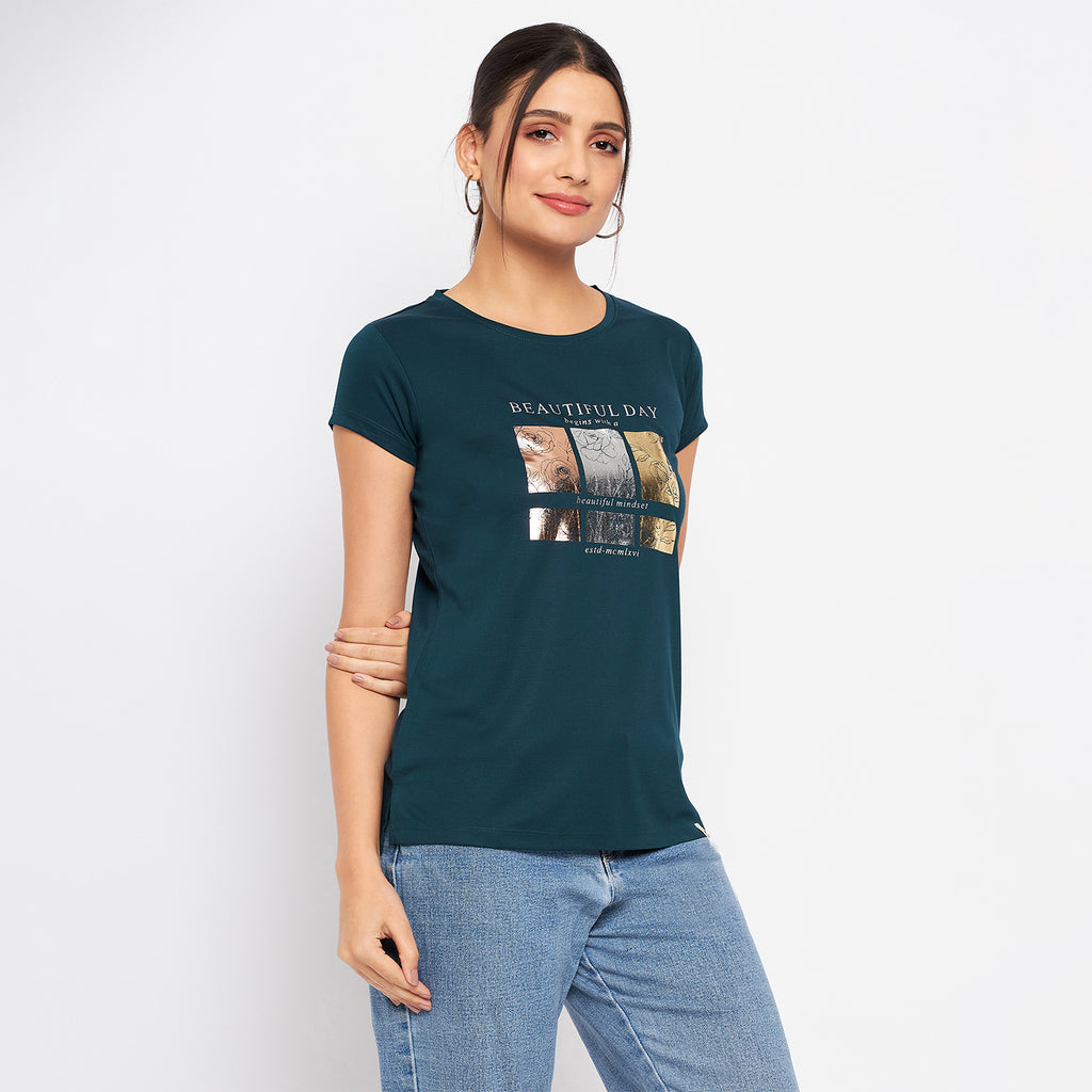 Duke Stardust Women Round Neck Short Sleeve Printed Top (LFX897)