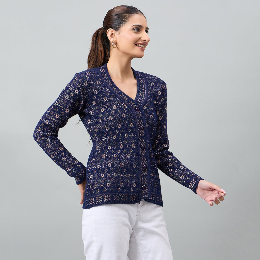 Duke Urban Women Full Sleeve Front Open Regular Cardigan (SDS1348)