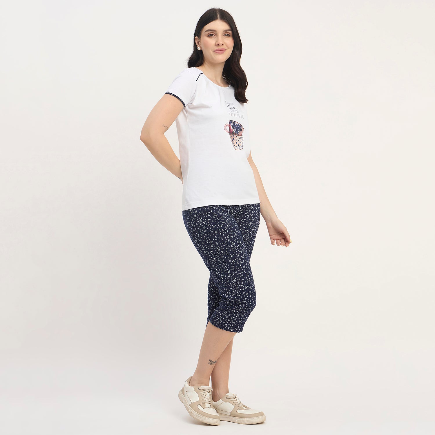 Duke Urban Women Printed Top & Capri Set (LFX855)