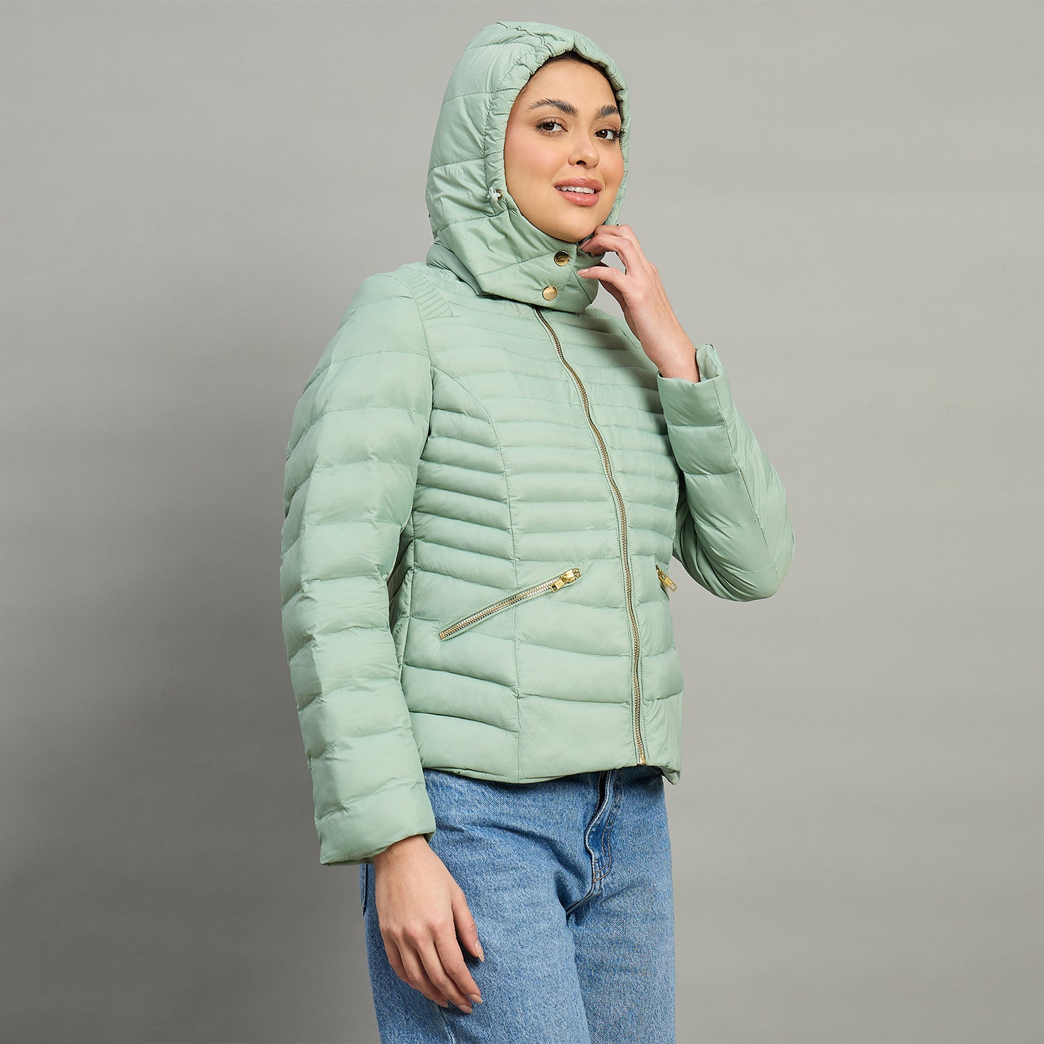 Duke Urban Women Short Style Hooded Bomber Jacket (SDZ4040R)