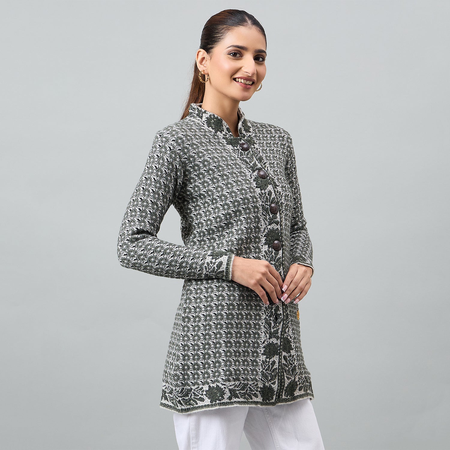 Duke Urban Women Full Sleeve Front Open Regular Cardigan (SDS1358)