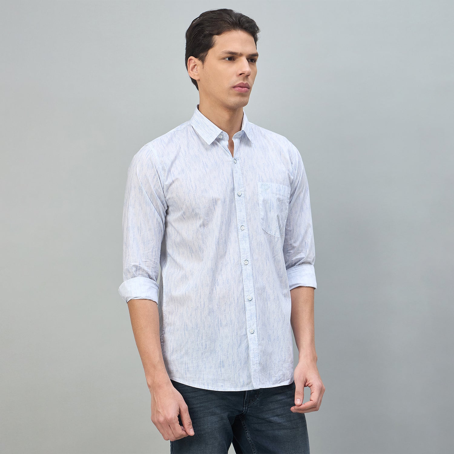 Duke Urban Men Self Design Pure Cotton Slim Fit Casual Full Sleeve Shirt (SDO6PRIK)