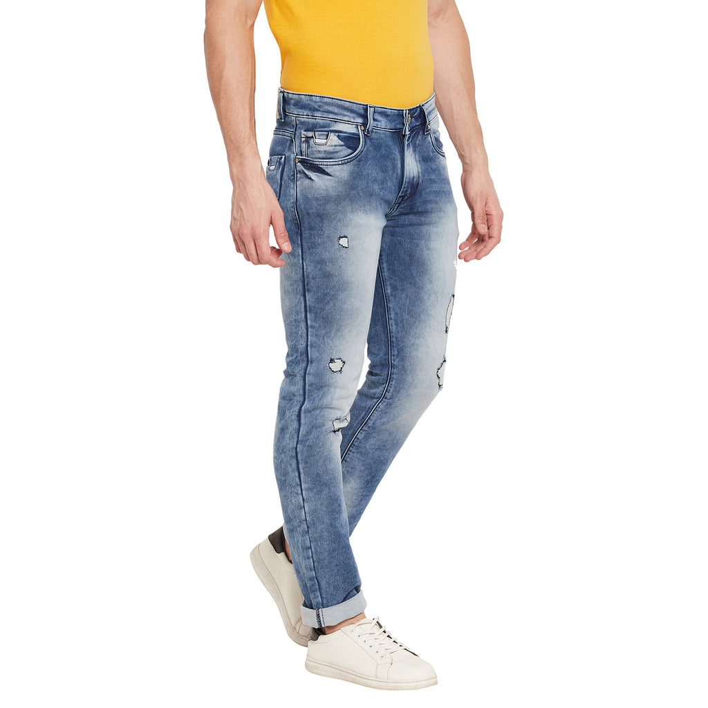 Duke Urban Men Comfort Fit Stretchable Distress Jeans (SDD8199)