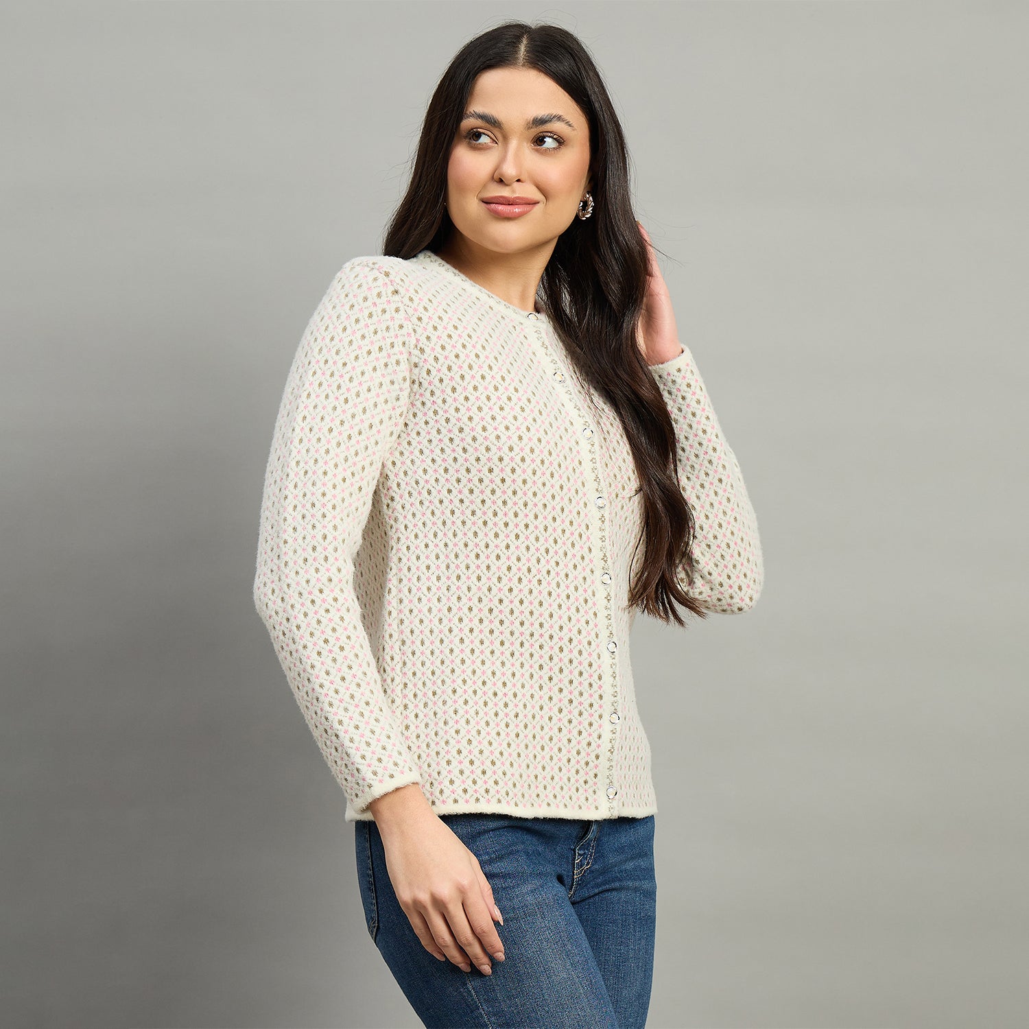 Duke Urban Women Full Sleeve Front Open Regular Cardigan (SDS1337)