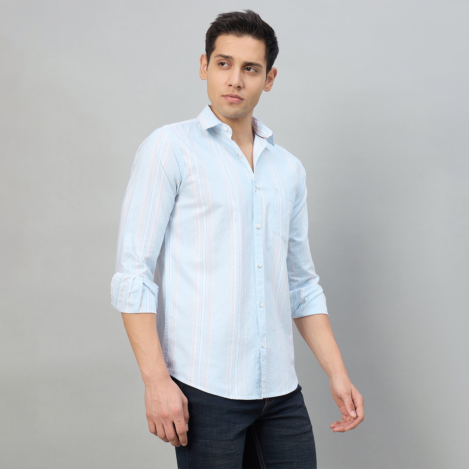 Duke Men Slim Fit Full Sleeve Oxford Cotton Shirt (SDO5STV)