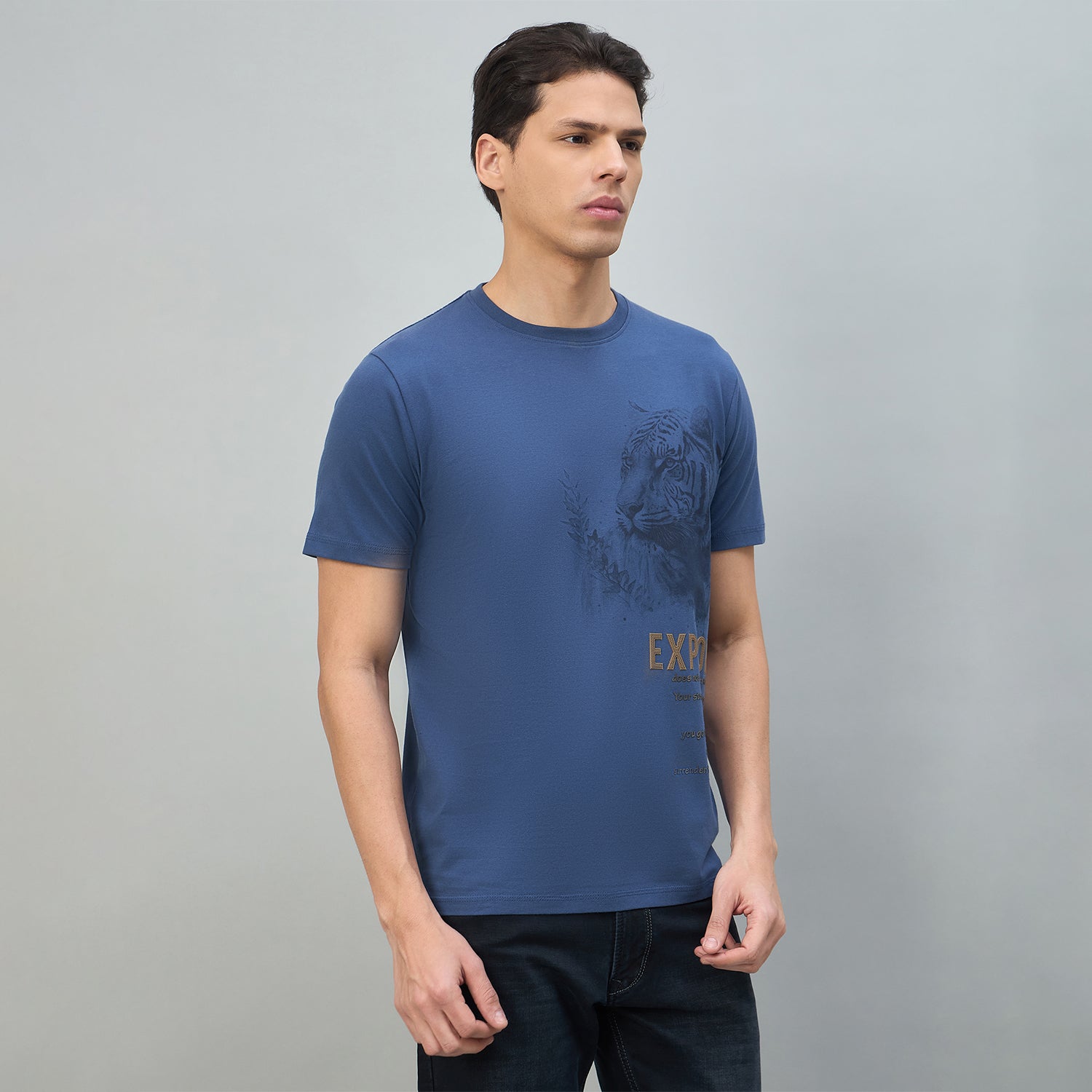 Duke Urban Men Graphic Print Half Sleeve Round Neck Casual Tshirt (LF7541)
