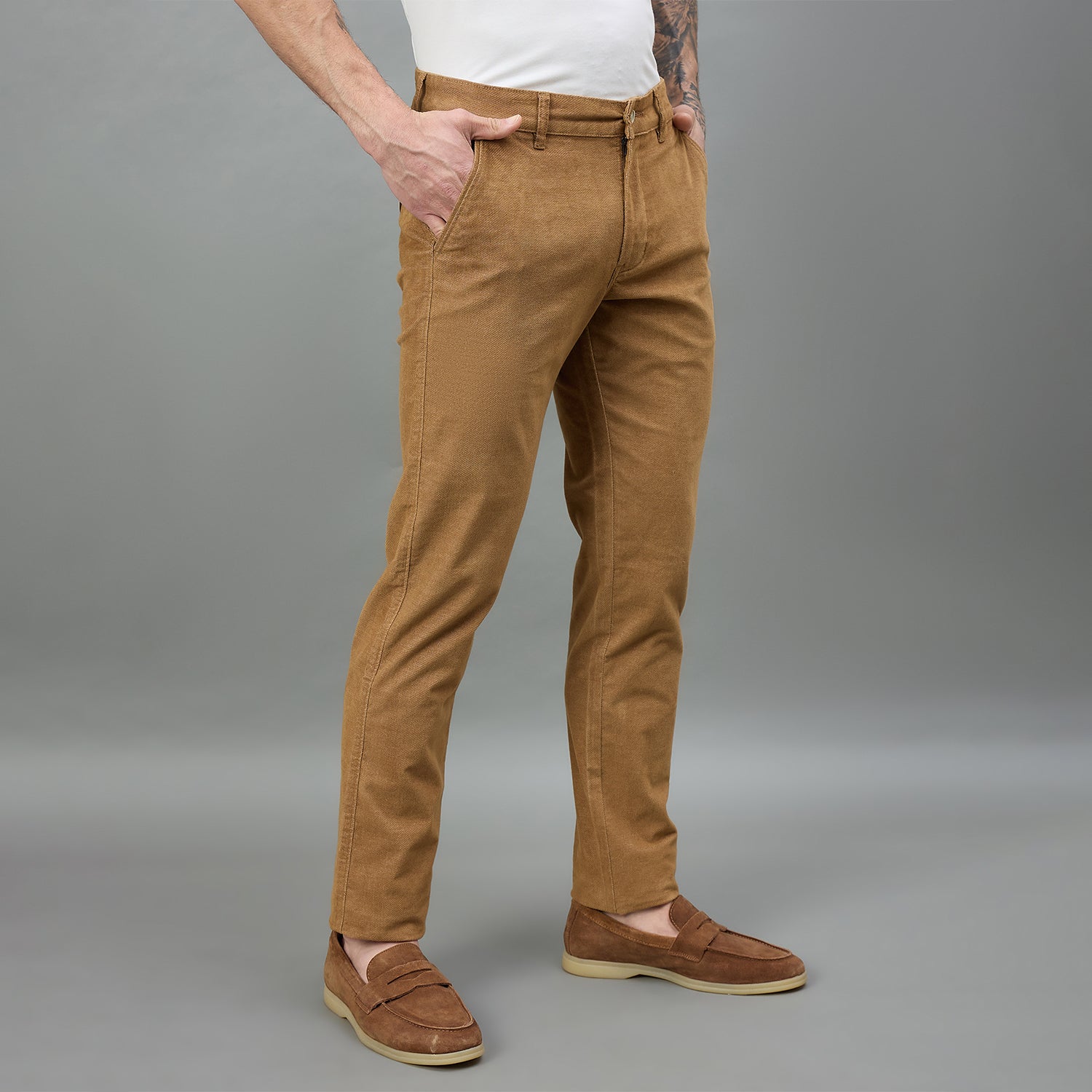 Duke Urban Men Flatfront Narrowfit Non-denim Casual Trouser (SDT4636)