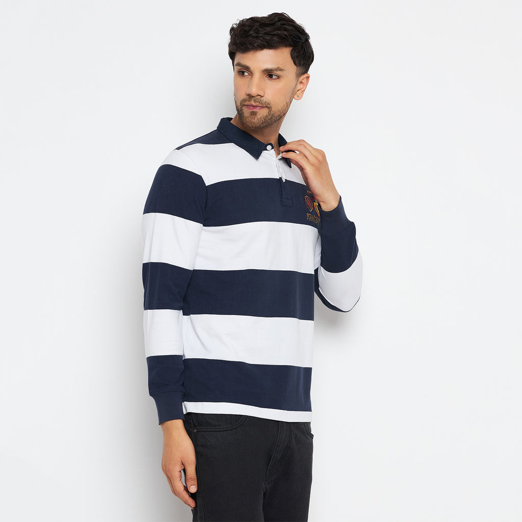 Duke Urban Men Polo Neck Full Sleeve Cotton T-shirt (LF3940)