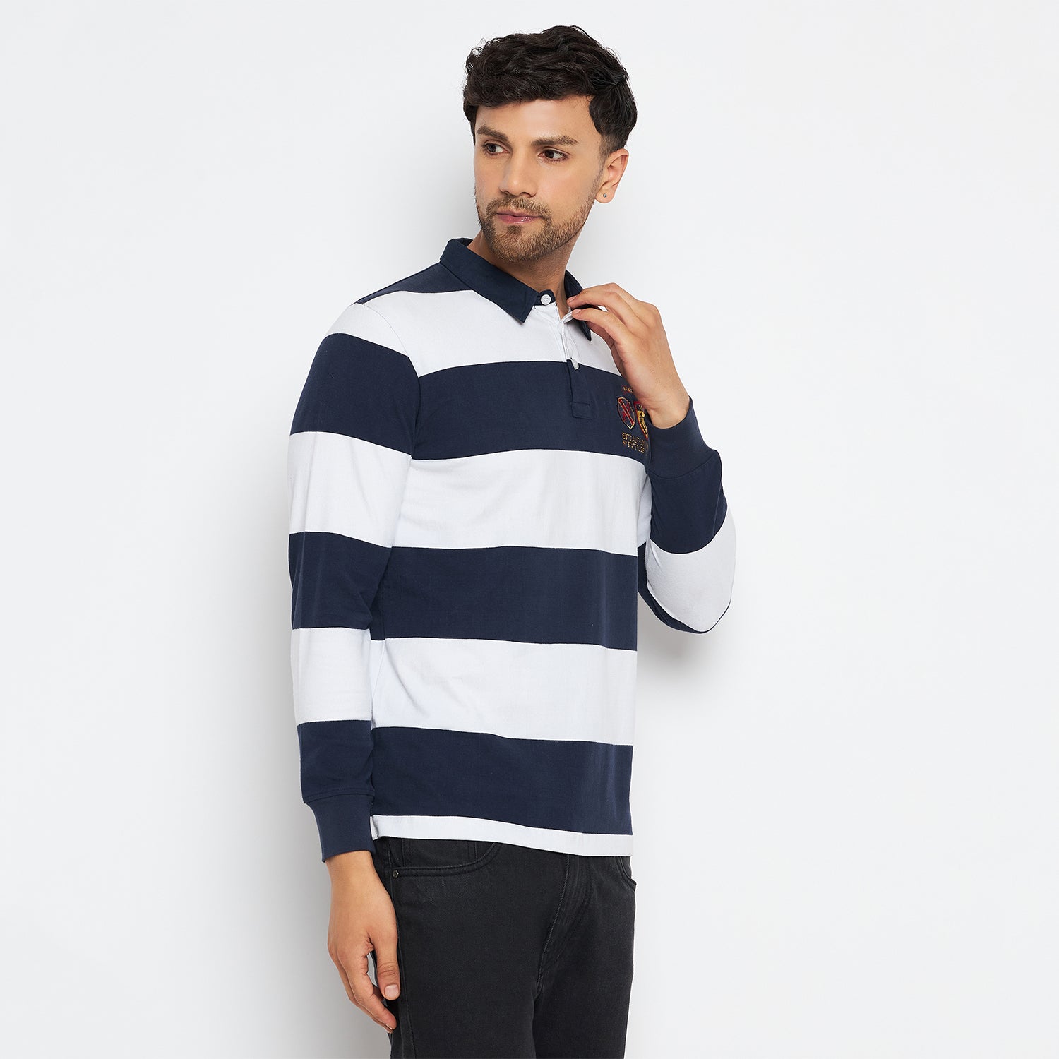 Duke Urban Men Polo Neck Full Sleeve Cotton T-shirt (LF3940)
