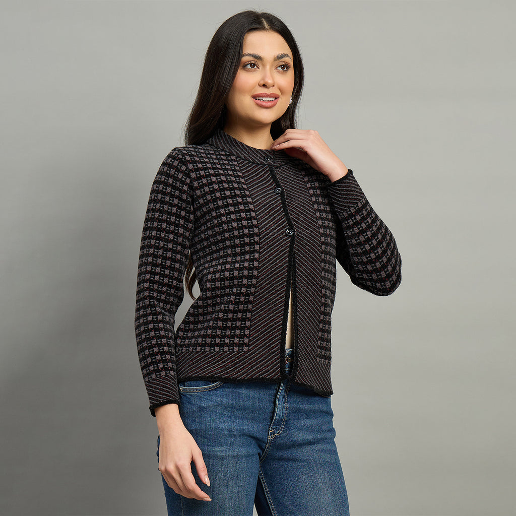 Duke Urban Women Full Sleeve Front Open Slim Fit Sweater (SDS1447)