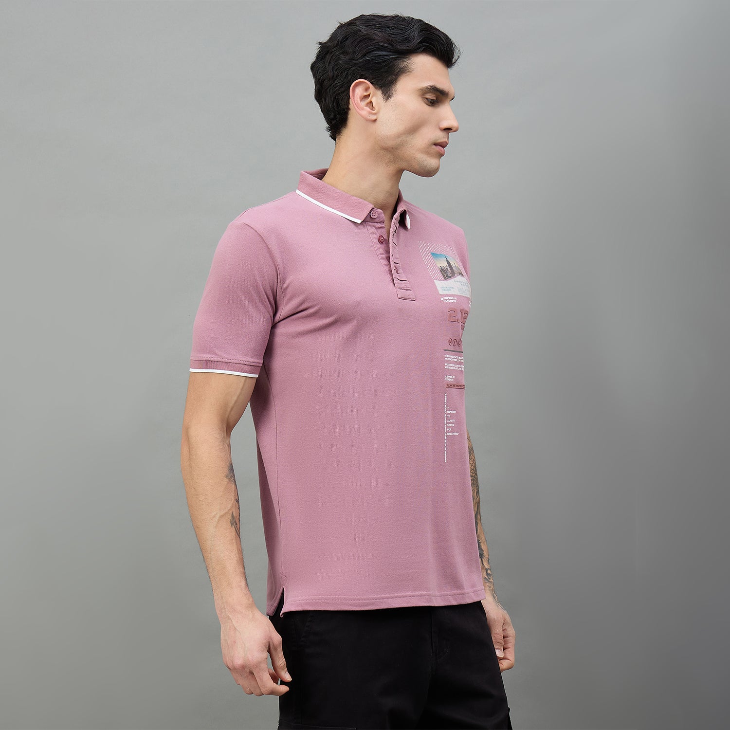 Duke Urban Men Printed Half Sleeve Polo Tshirt (LF7509)