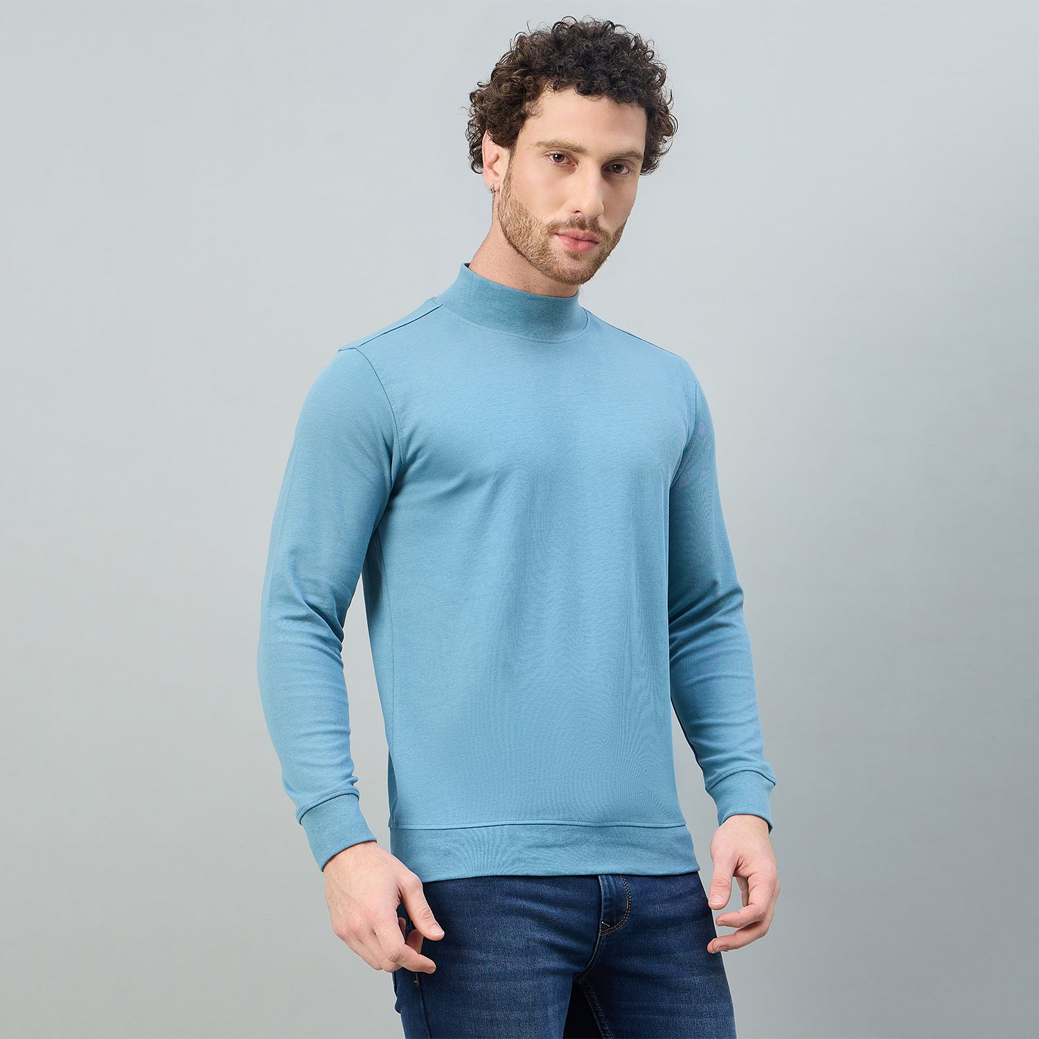 Duke Urban Men Turtle Neck Regular Sweatshirt (LF6435S)