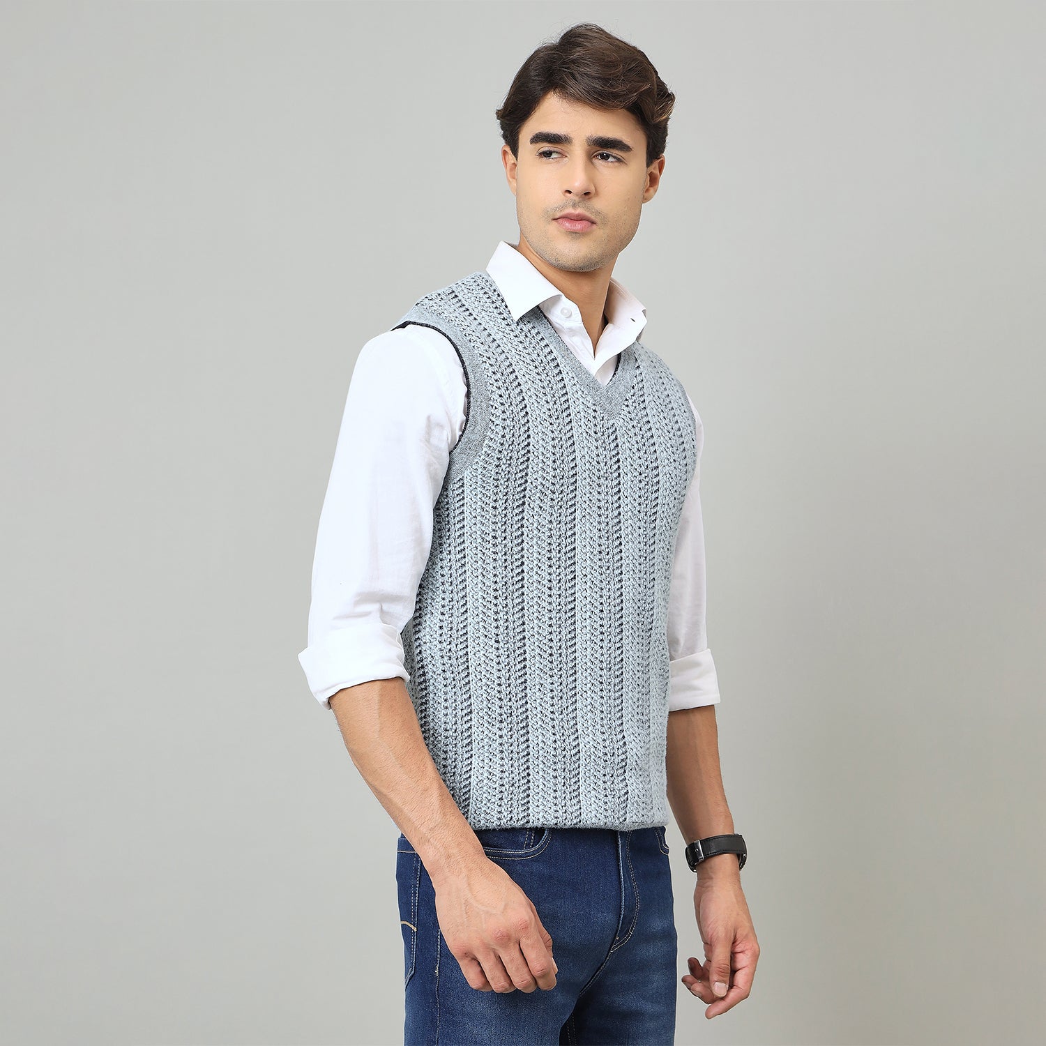Duke Urban Men V Neck Sleeveless Reversible Sweater (SDS2293)