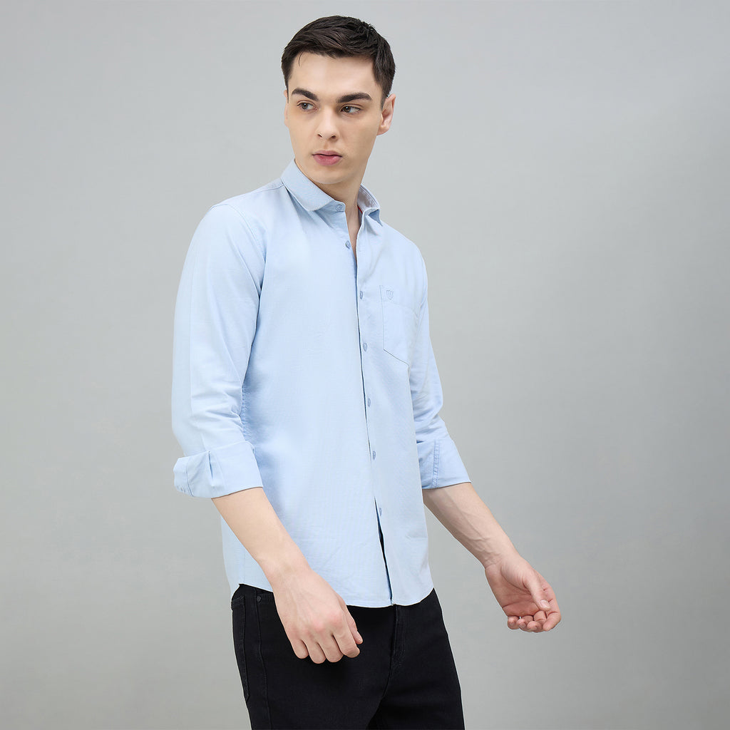 Duke Urban Men Solid Full Sleeve Spread Collar Slim Shirt (SDO8PLOE)