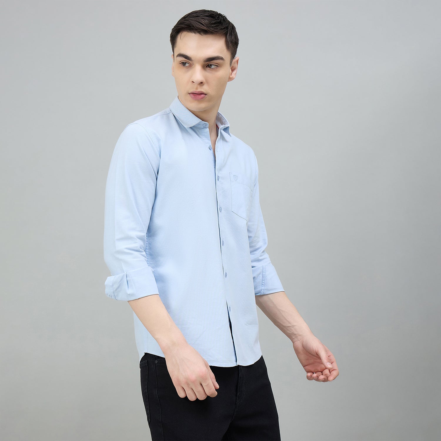 Duke Urban Men Solid Full Sleeve Spread Collar Slim Shirt (SDO8PLOE)