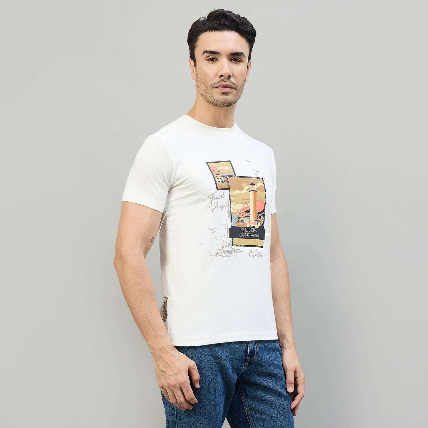 Duke Urban Men Round Neck Half Sleeve Slim T-Shirt (LF7526)