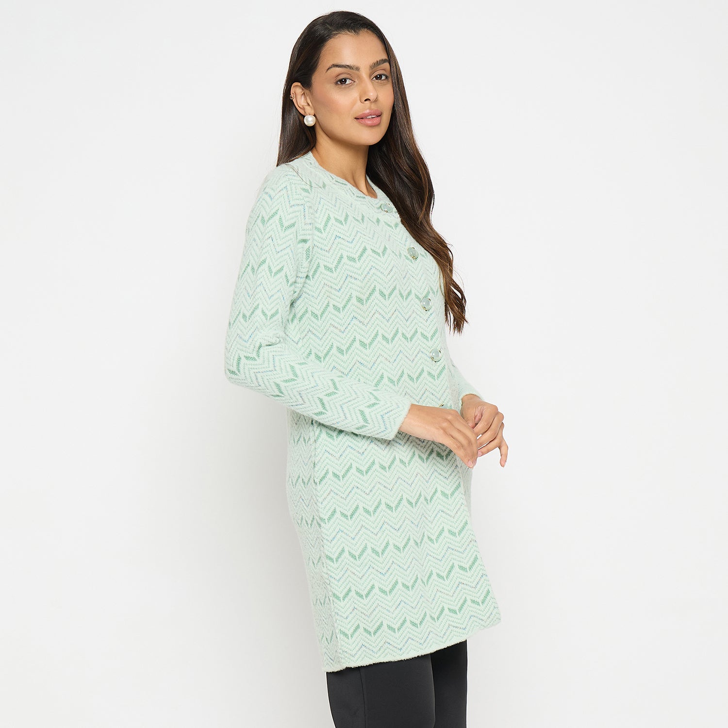 Duke Urban Women Full Sleeve Round Neck Long Coat (SDS1209)